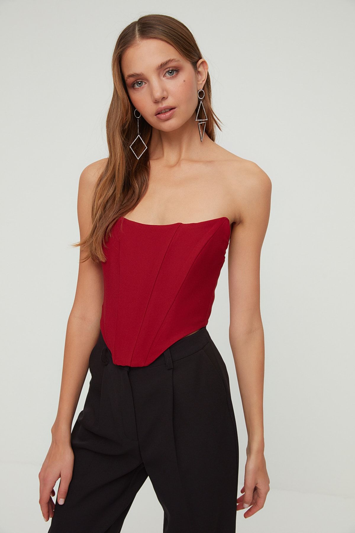 TRENDYOLMİLLA Bordo Straplez Büstiyer TPRSS21BS0032