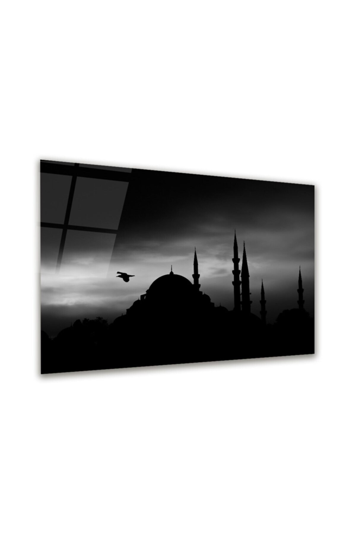 Glass Art Concept Cami Silüeti Yatay Cam Tablo