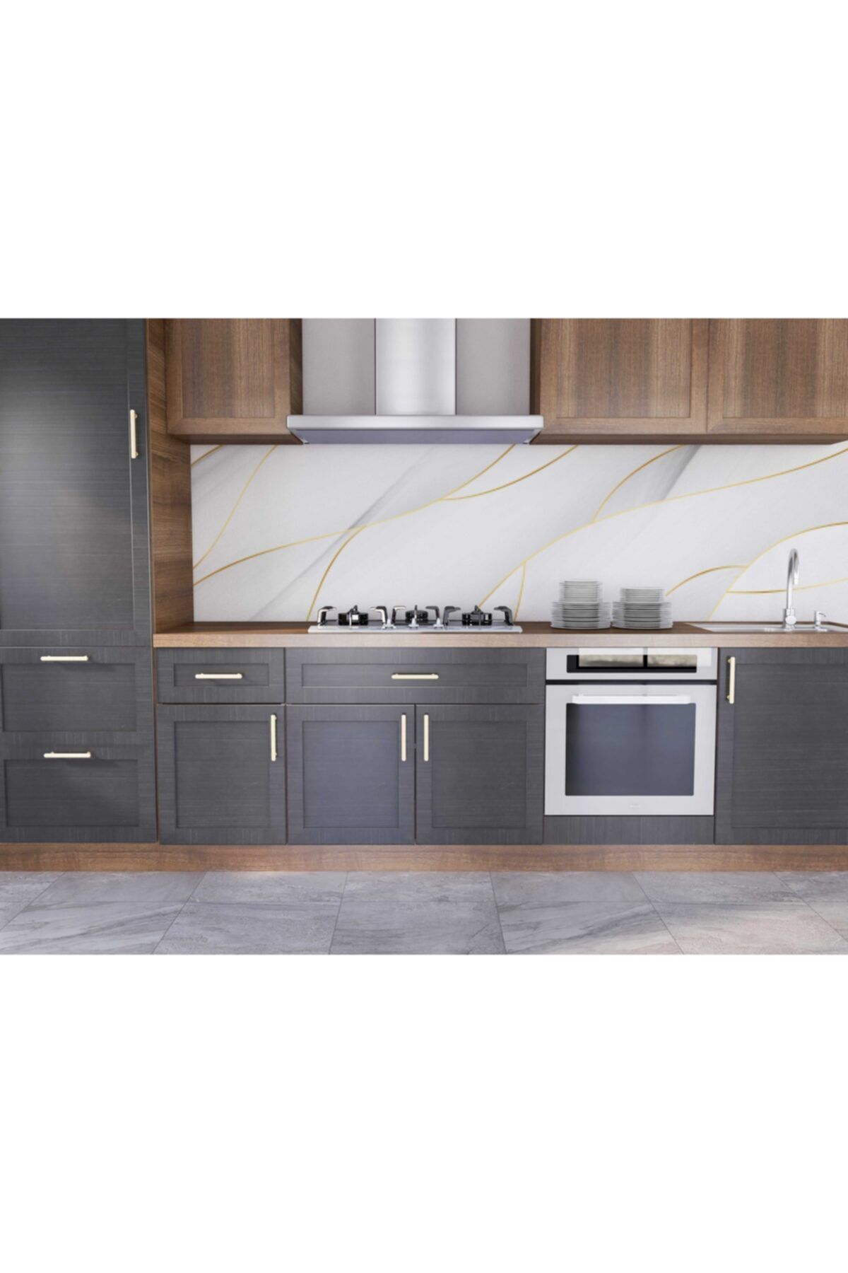 Kolhis Ocak Arkası Isıya & Suya Dayanıklı Yapışkanlı Folyo 70x300cm