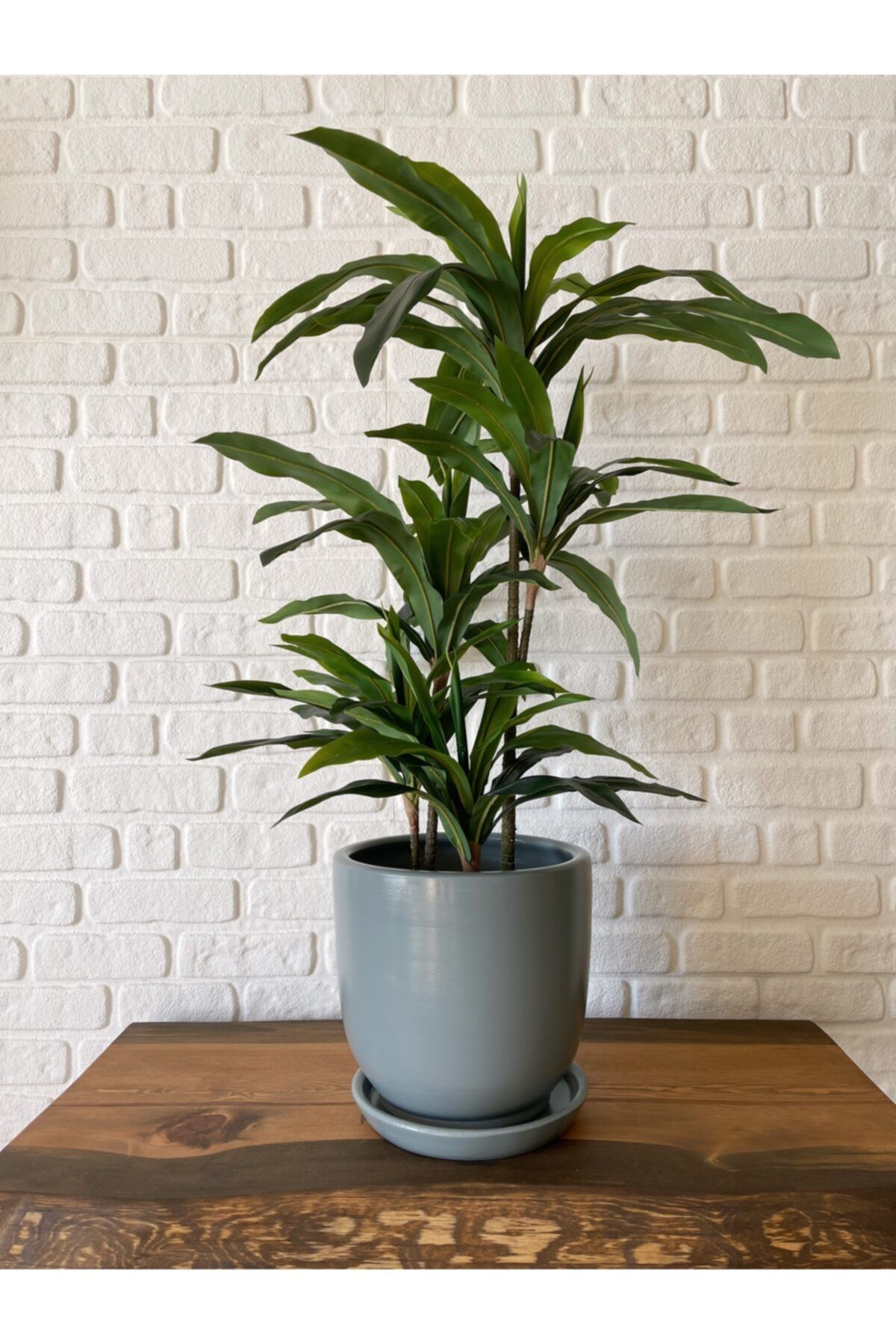 odka Saksı Tabaklı 30cm Füme Renk