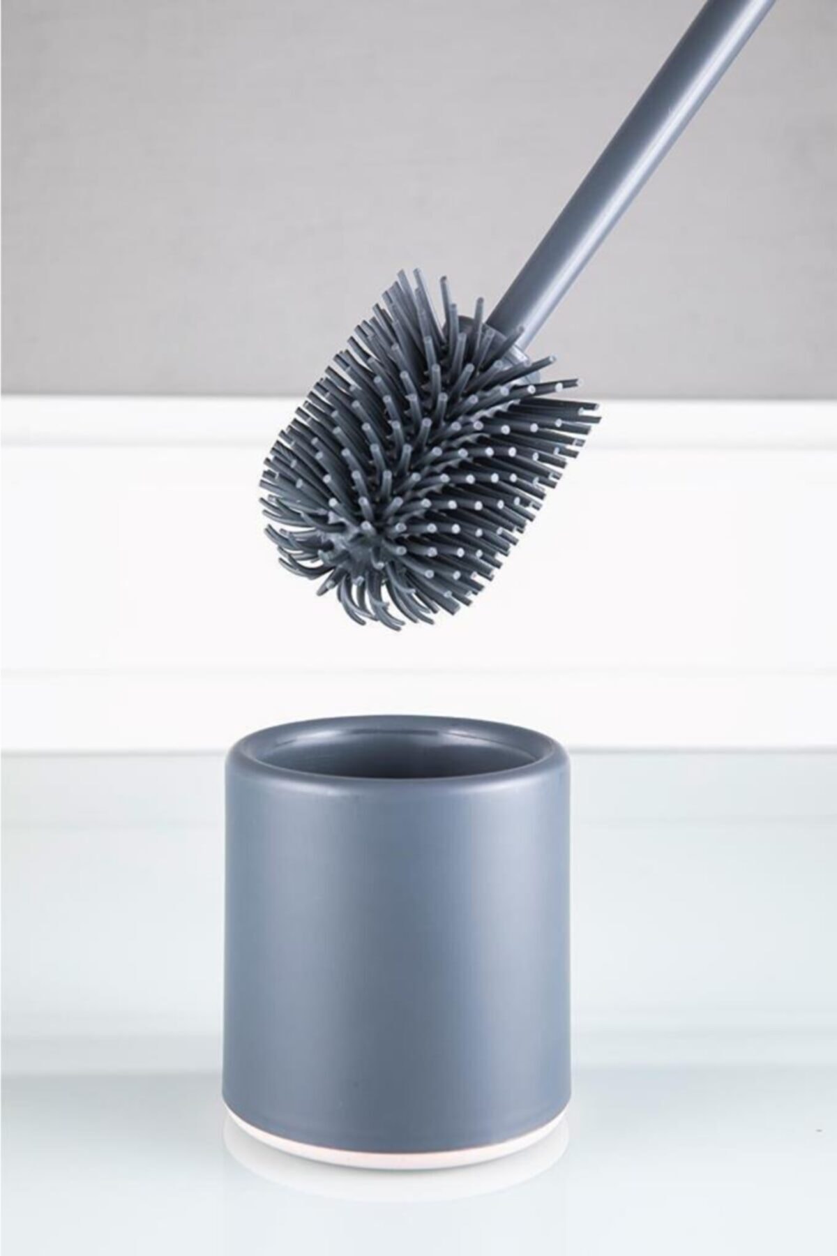 Trend Maison Silikon Wc Tuvalet Banyo Klozet Fırçası Antrasit Oval