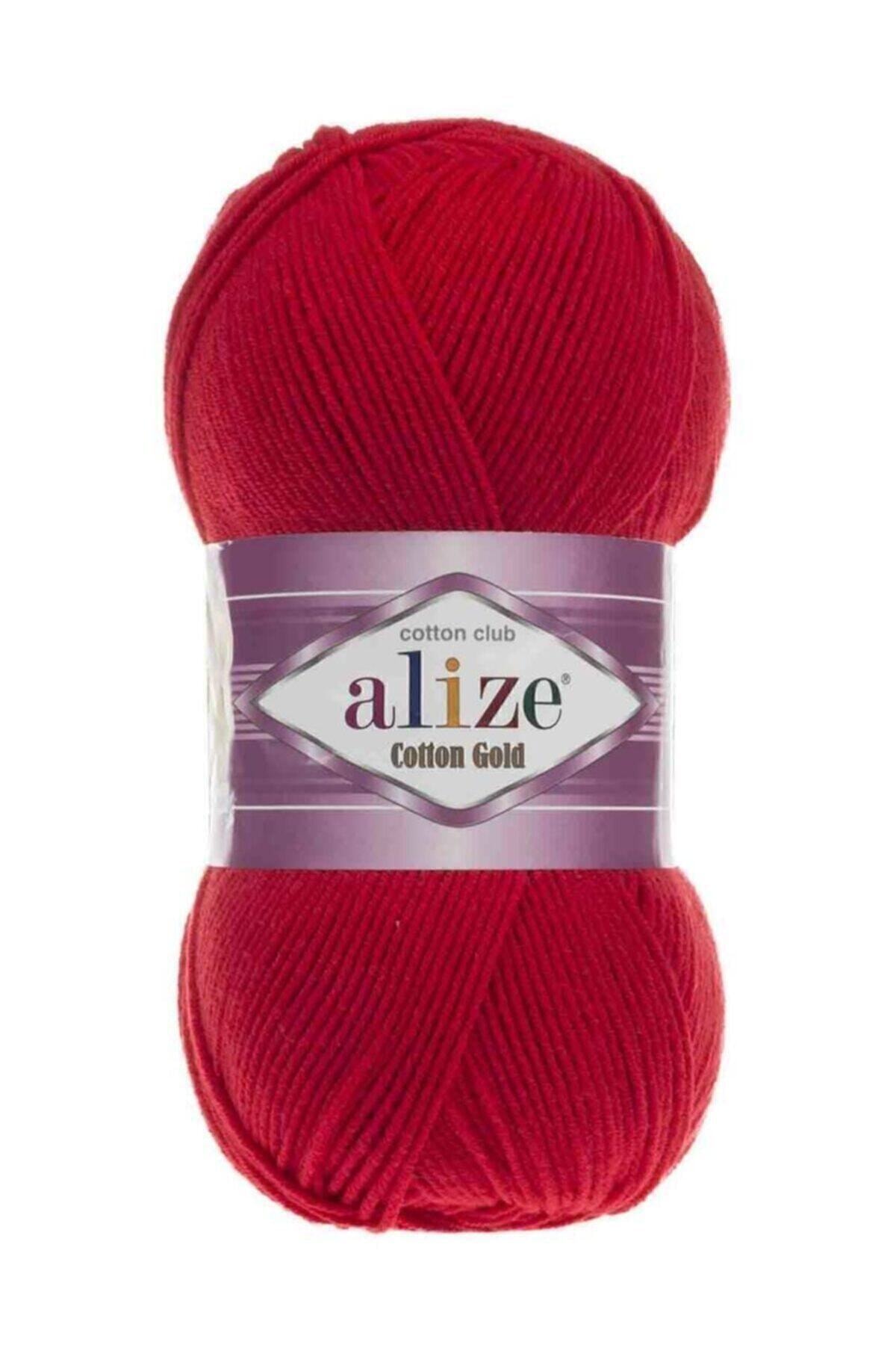 Alize Cotton Gold El Örgü Ipi Kırmızı 056