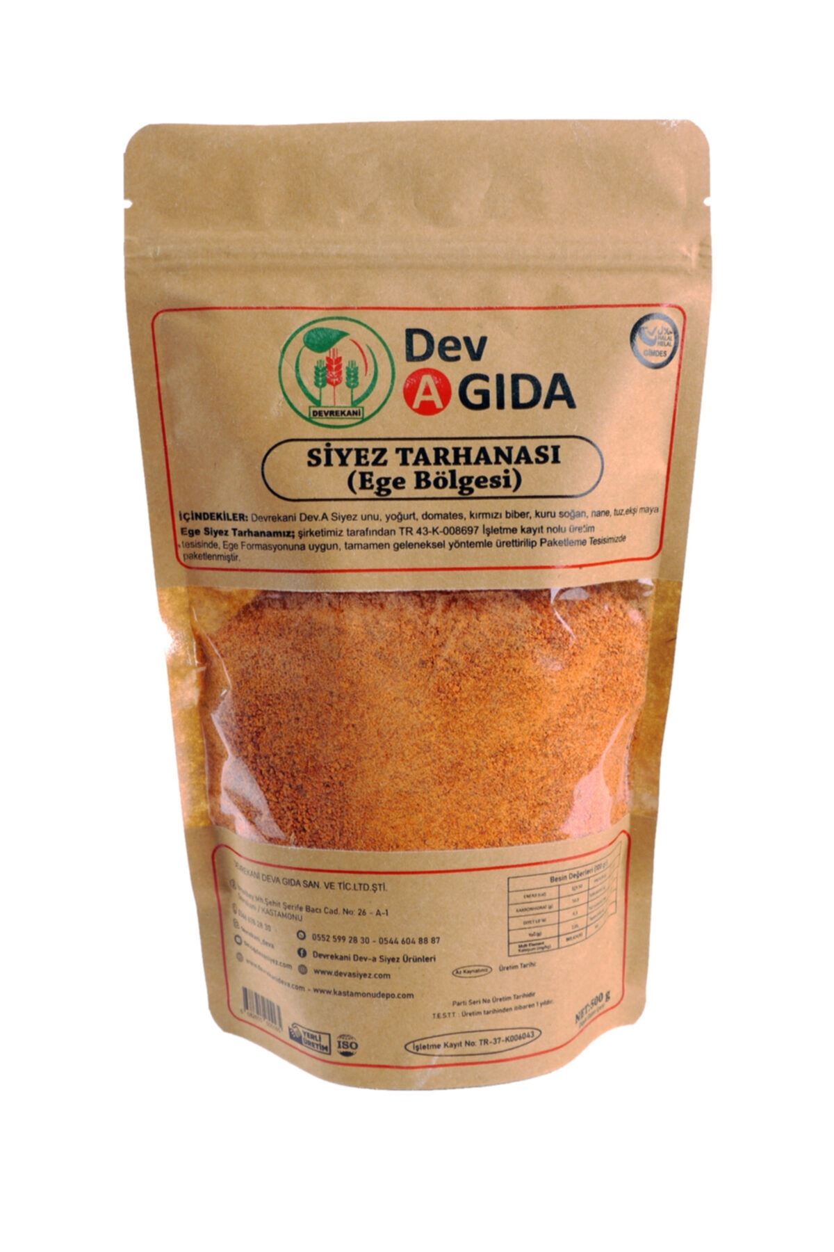 Devrekani DevA Siyez Unlu Toz Tarhana 500 gr. Ege Usulü