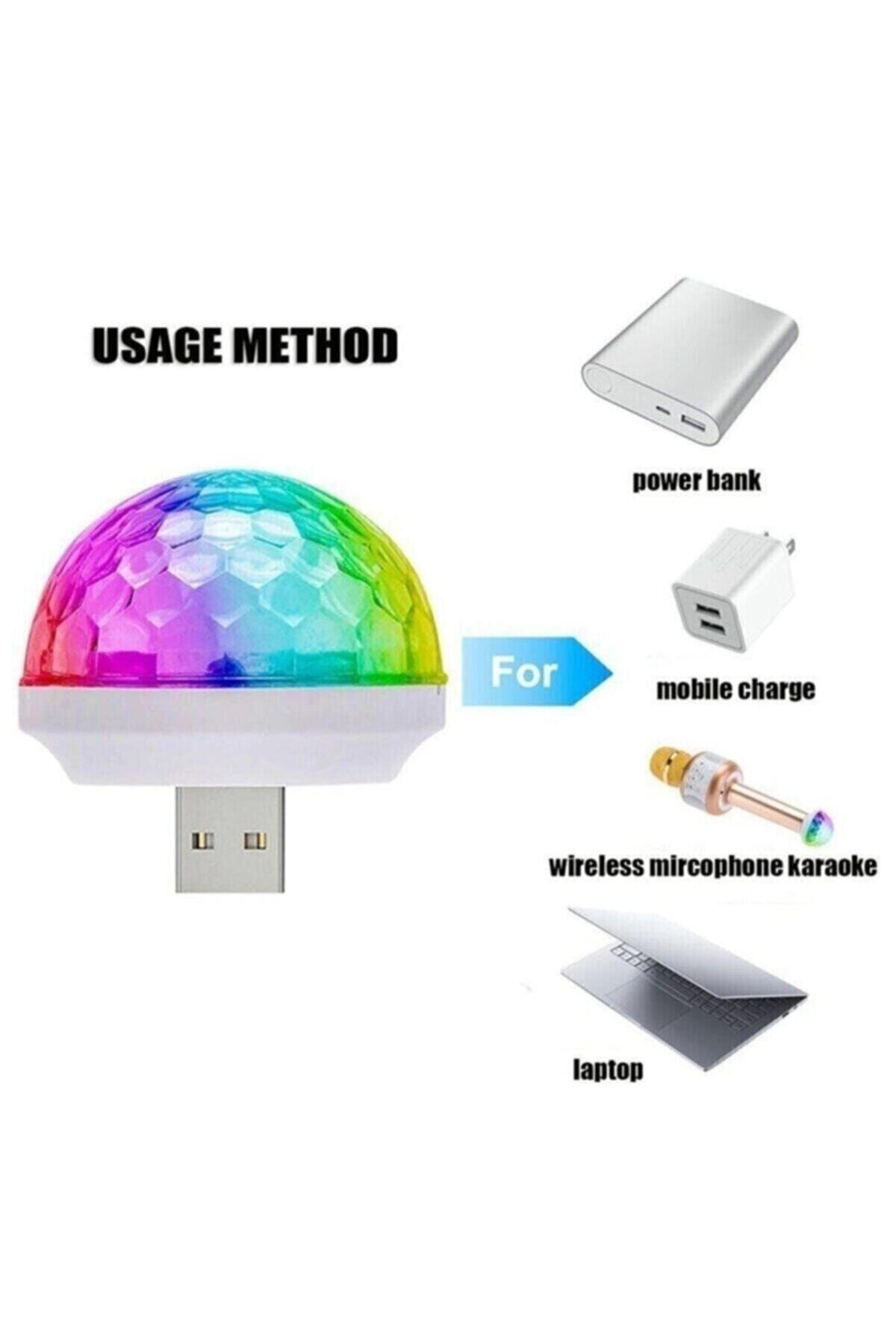 Jetcom Sese Duyarlı Usb Girişli Mini Disko Topu Müzige Duyarlı Disco Topu