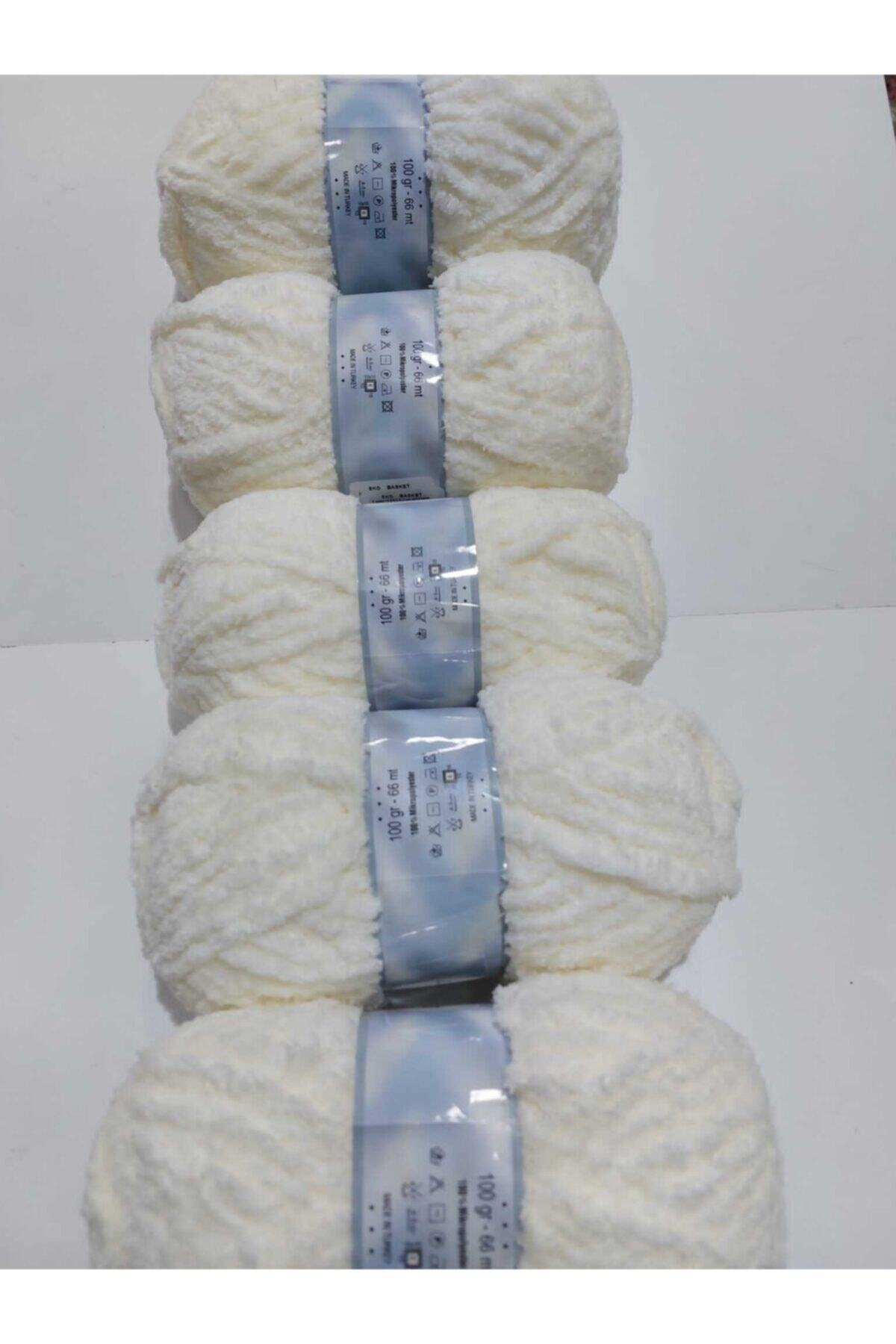 Başak Yün İplik [1adet] 100 Gr Krem Tüy Dökmez Polar Soft Kadife Iplik Şiş No 6 Veya 7,, Tığ No 3,5 Veya 4 Dür