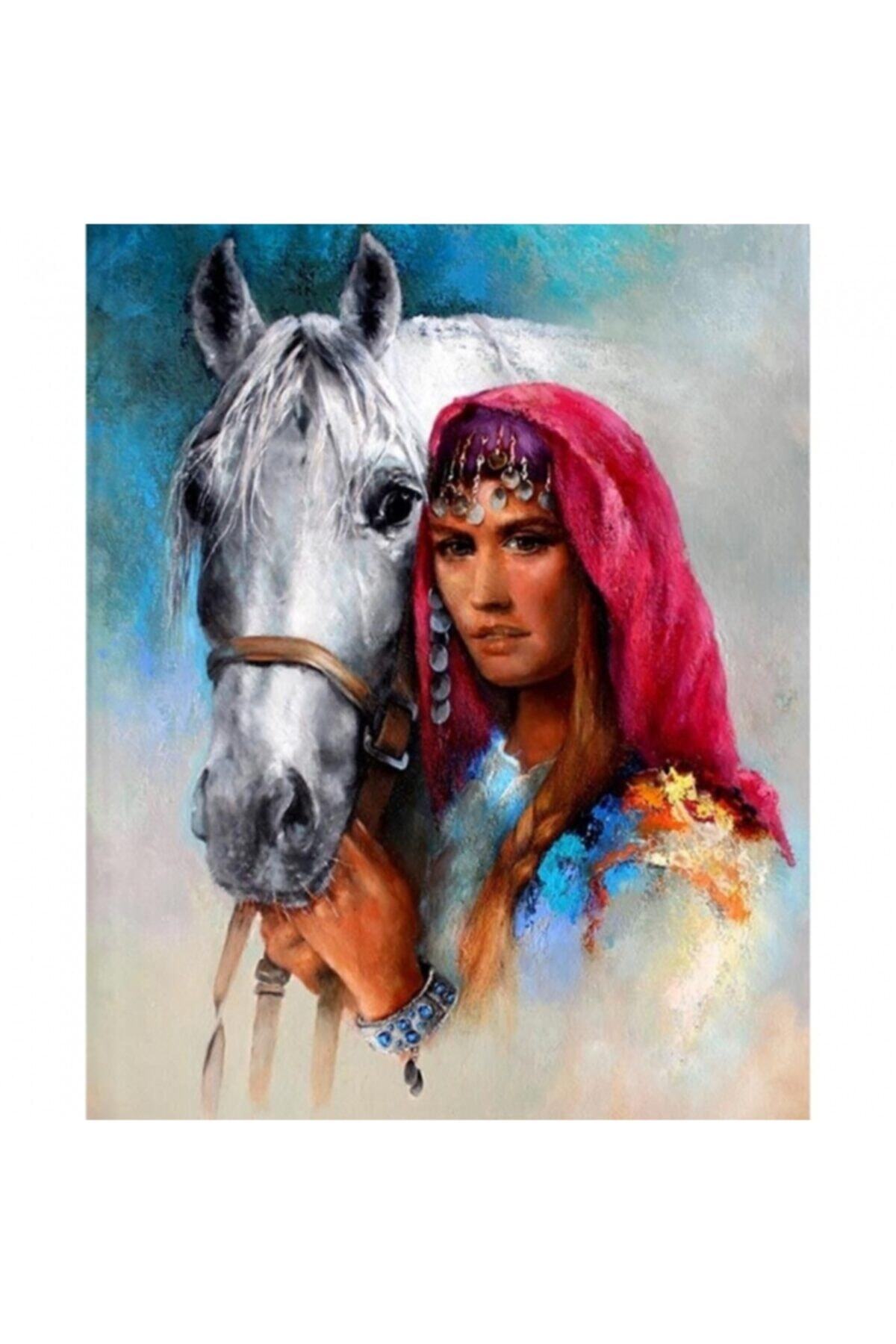 Fupe Shop Köylü Güzeli Sayılarla Boyama Seti Kasnaklı 60 X 75 cm