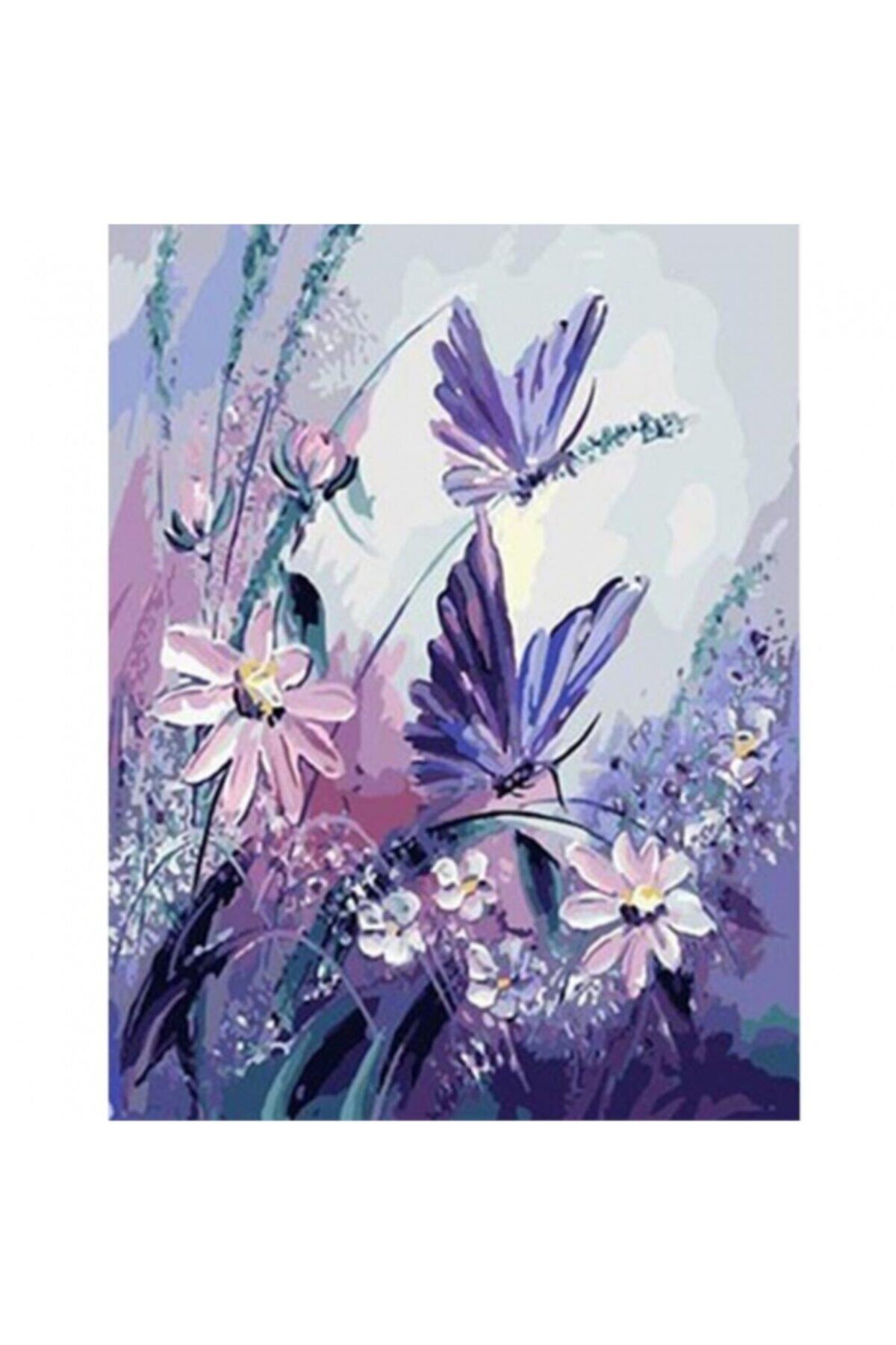 Fupe Shop Kelebeklerin Dansı Sayılarla Boyama Seti Kasnaklı 50 X 65 cm