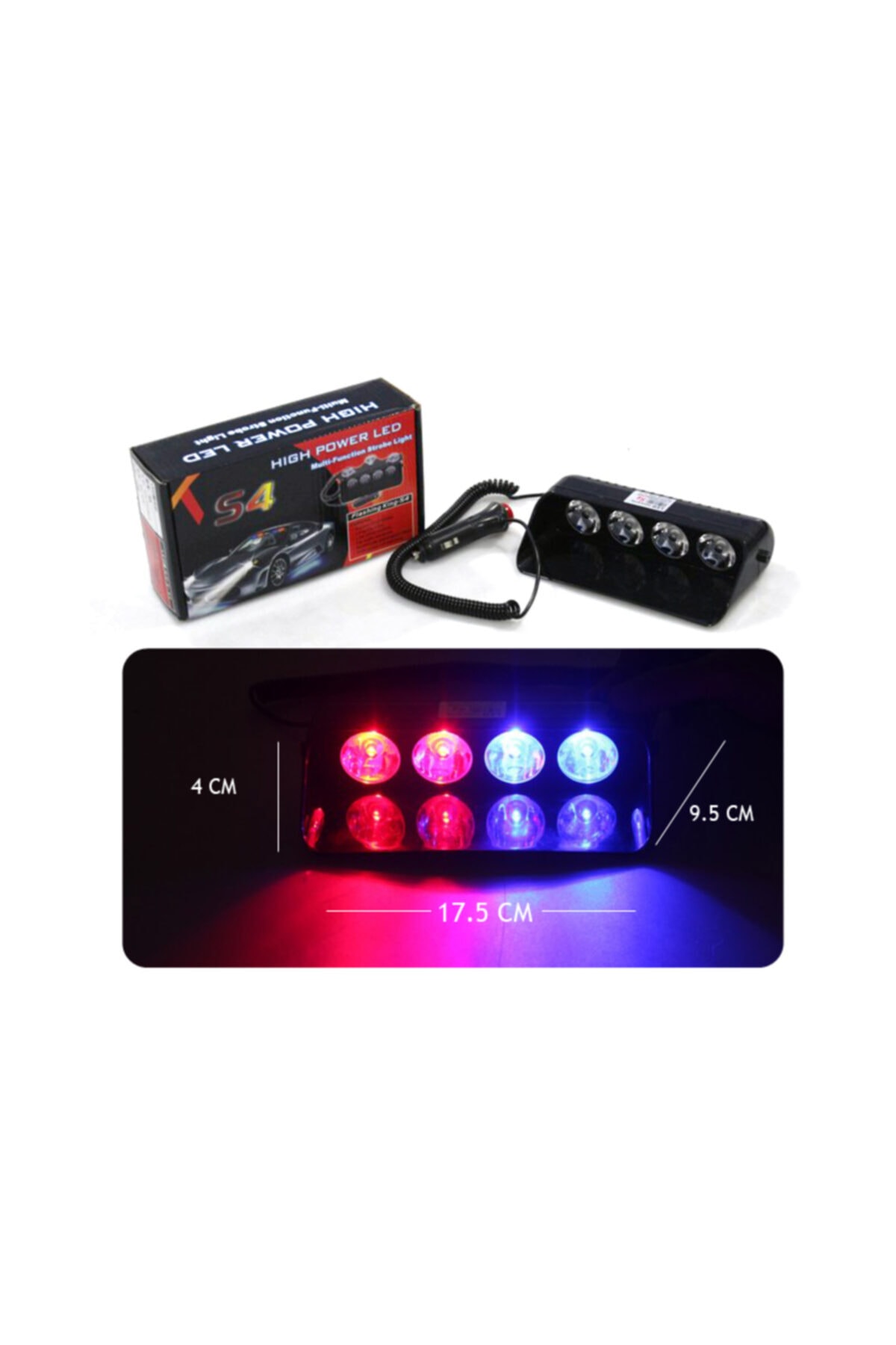 Space Flaş Led Çakar 8w Kırmızı-mavi 8 Fonksiyonlu / Lapa173