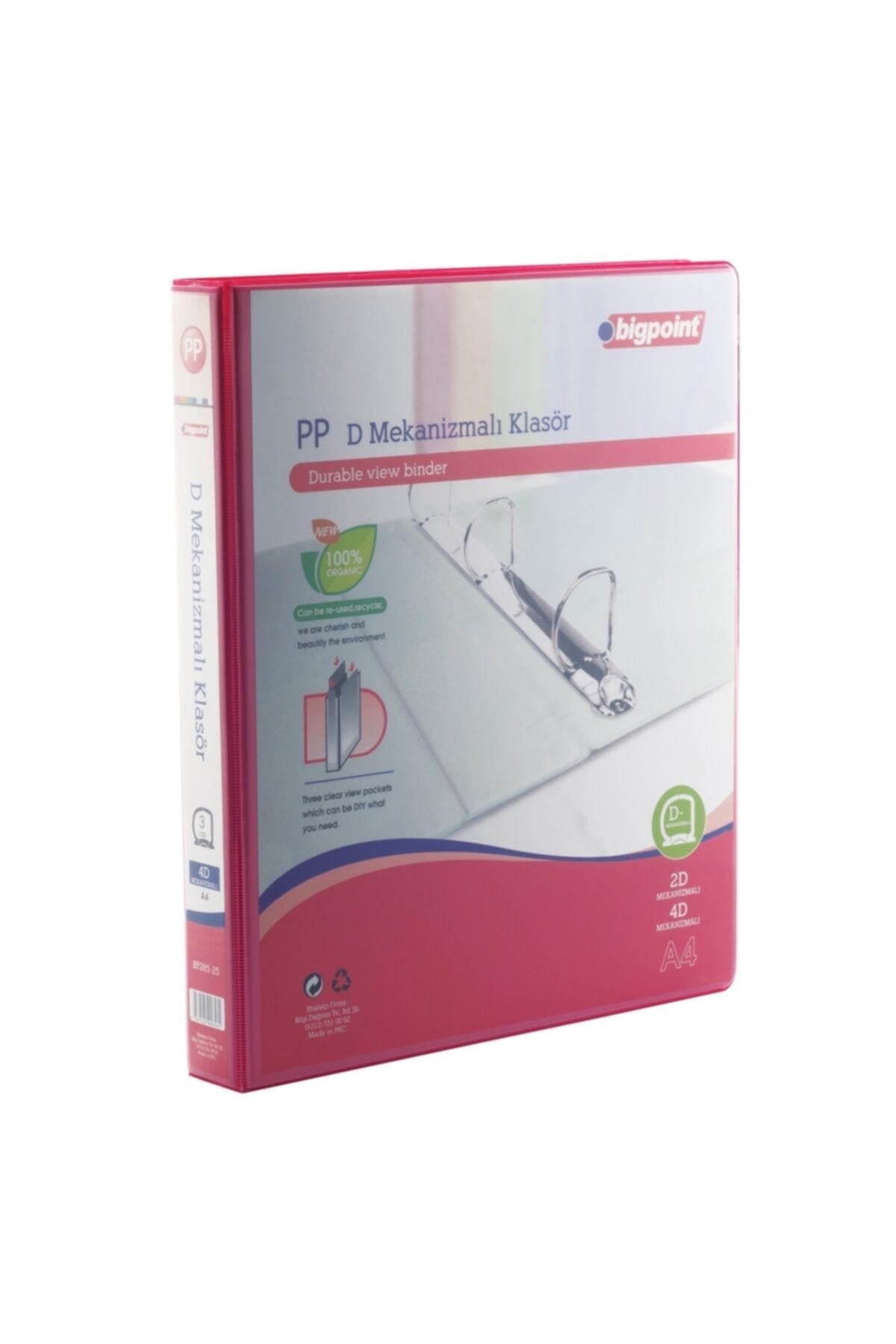 Bigpoint 4d Mekanizmalı Klasör 3 Cm Açık Kırmızı