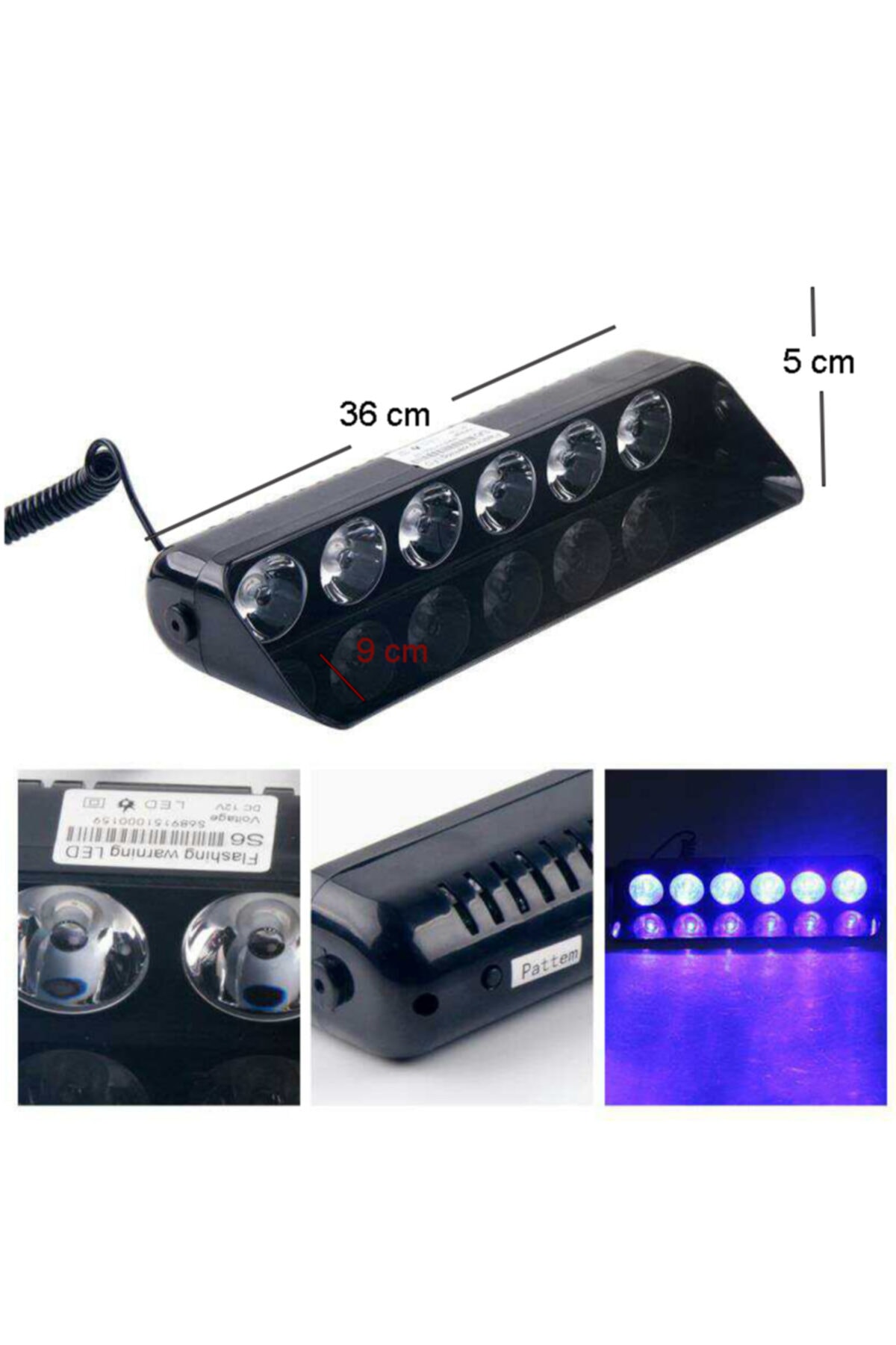 Space Cam Içi Çakar Lamba Uzaktan Kumandalı 27 Led 27w 12v Kırmızı-beyaz-mavi / Lapa521