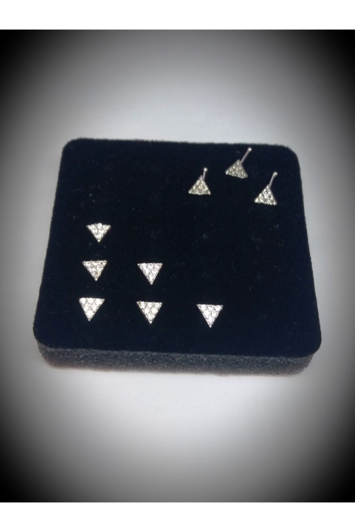 Si&Si Accessories 925 Ayar Gümüş Zirkon Taşlı Üçgen Hızma