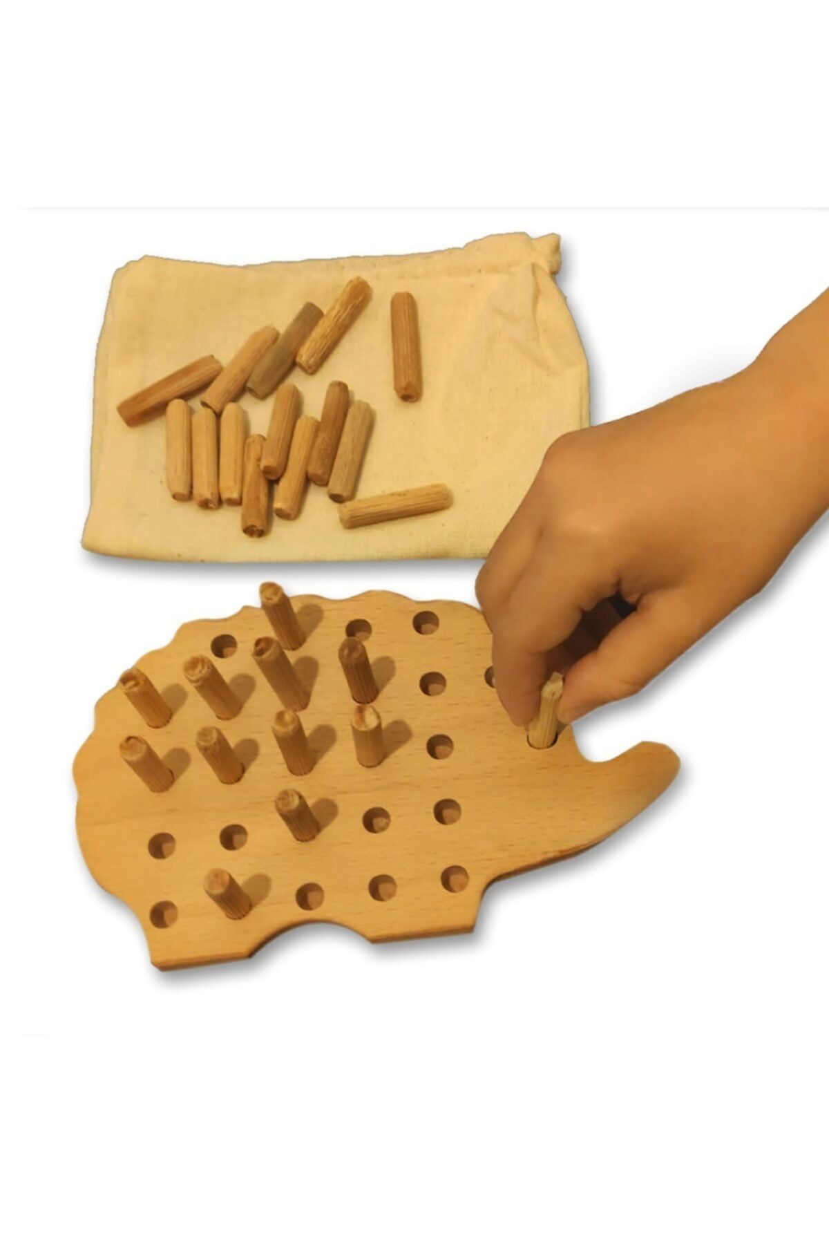Ankaflex Ahşap Oyuncak Montessori Ip Geçirme Eğitici Oyuncak Tak Çıkar Montessori Oyuncak Kirpi