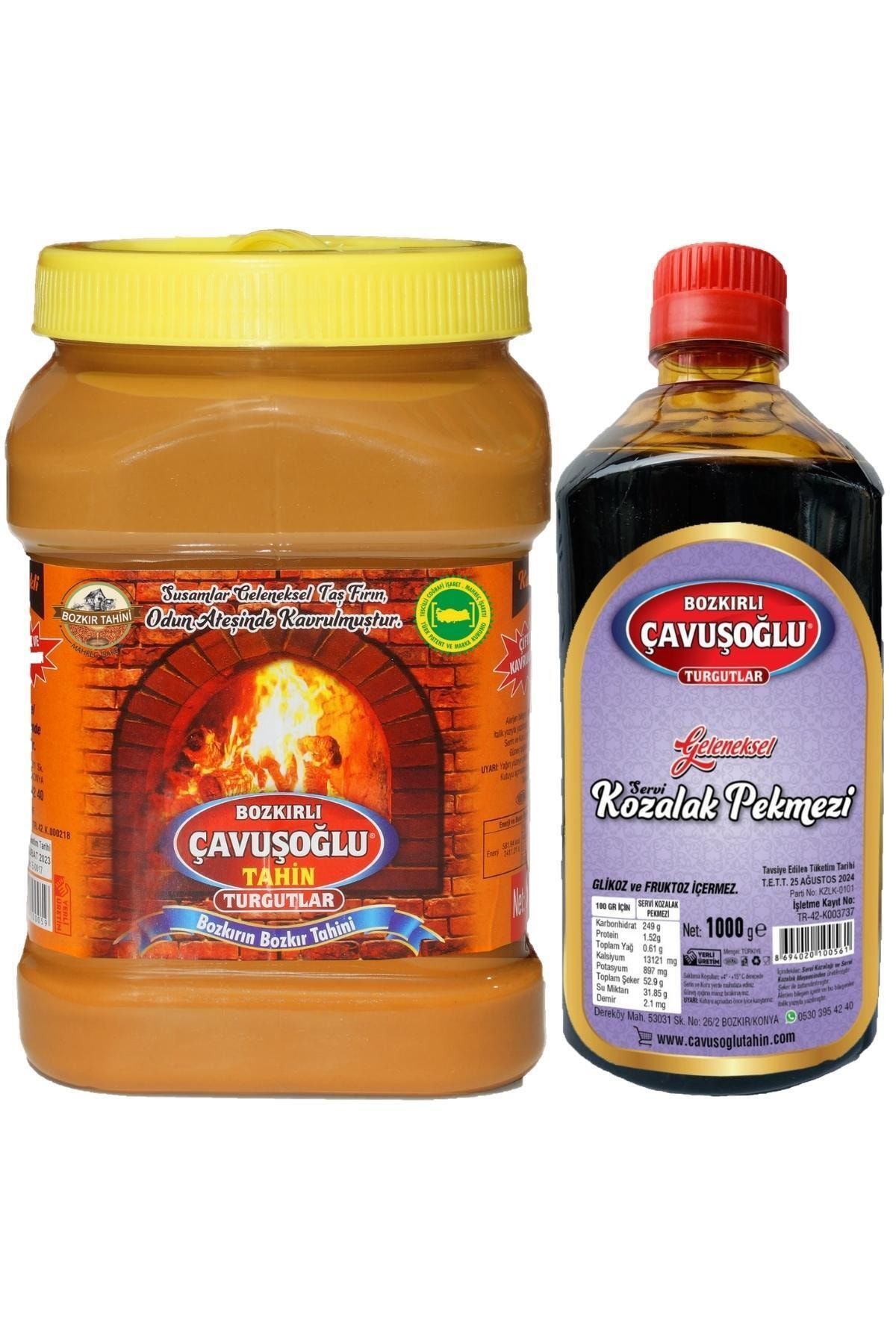 Bozkırlı Çavuşoğlu Odun Ateşinde Kepekli Bozkır Tahini 930g + Kozalak Pekmezi 1000g