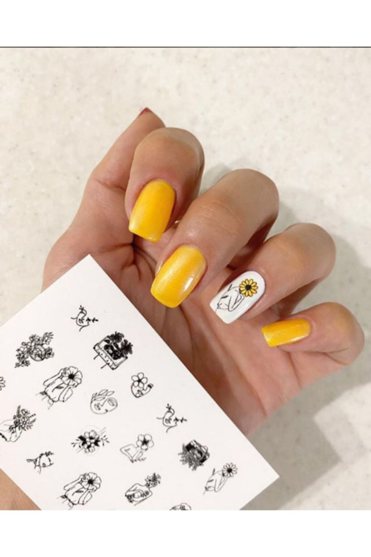 SCA KOZMETİK Çiçek Ve Insan Silüeti Desenli Tırnak Dövmesi Tırnak Tattoo Nail Art Tırnak Sticker