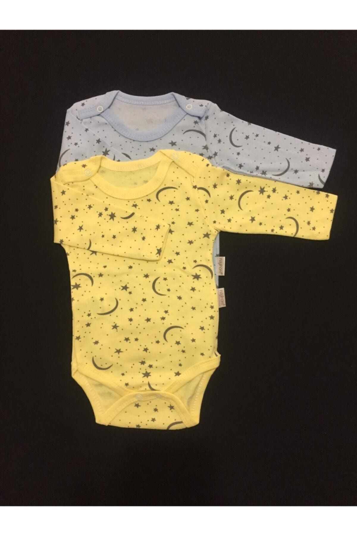 BABYİBO 2 Adet %100 Pamuk Uzun Kollu Bebek Badi Çıtçıtlı Badi Zıbın Kız Erkek Bebek Body
