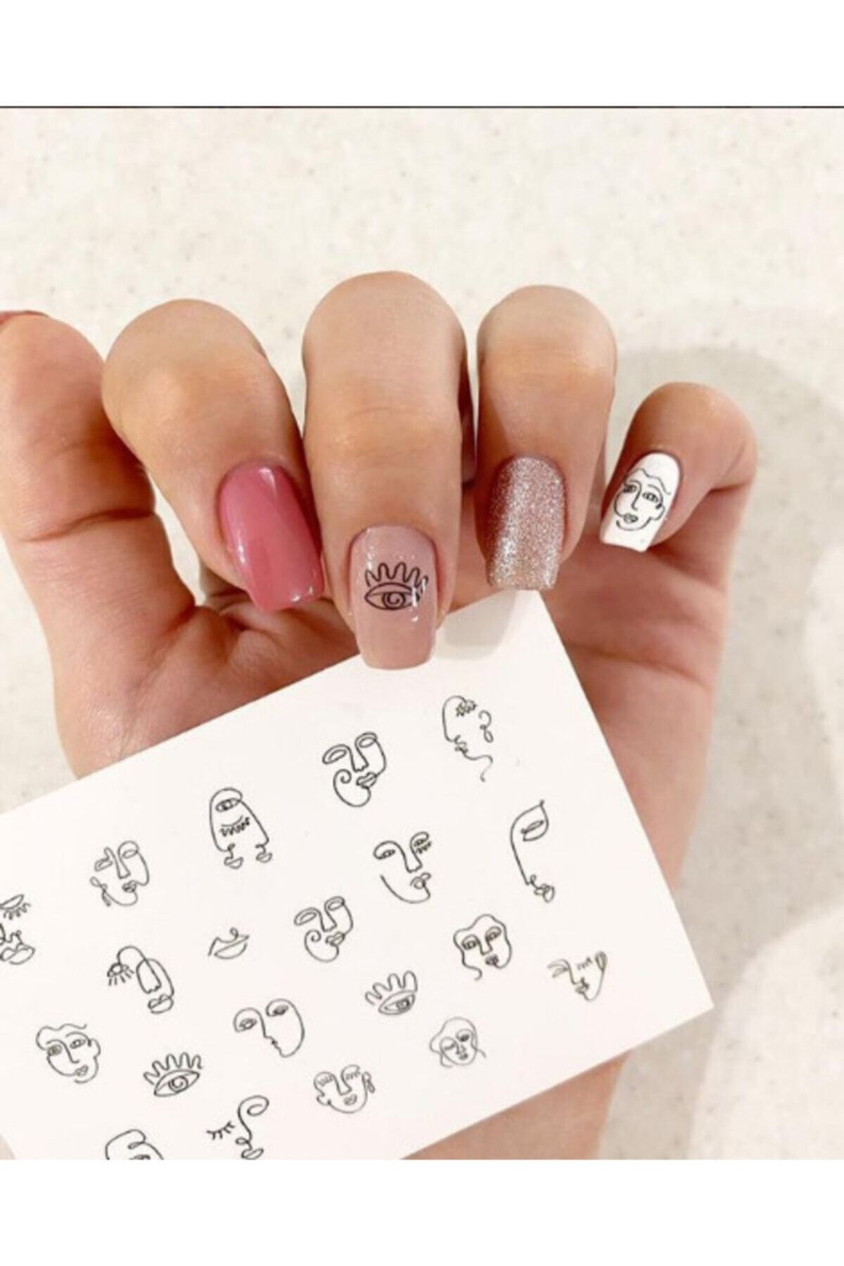 SCA KOZMETİK Insan Silüeti Desenli Tırnak Dövmesi Tırnak Tattoo Nail Art Tırnak Sticker