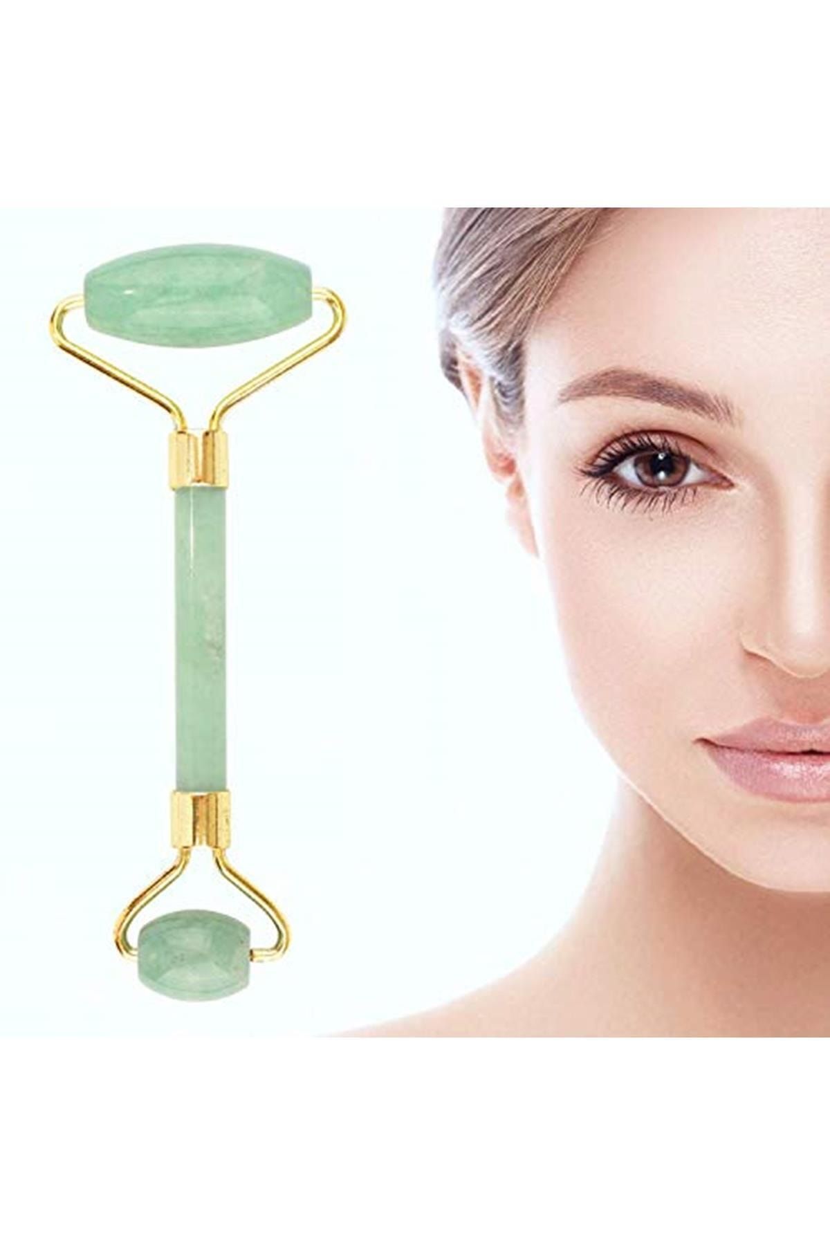 BuYastık Jade Roler Çift Başlı Yeşim Taşı Yüz Masaj Aleti