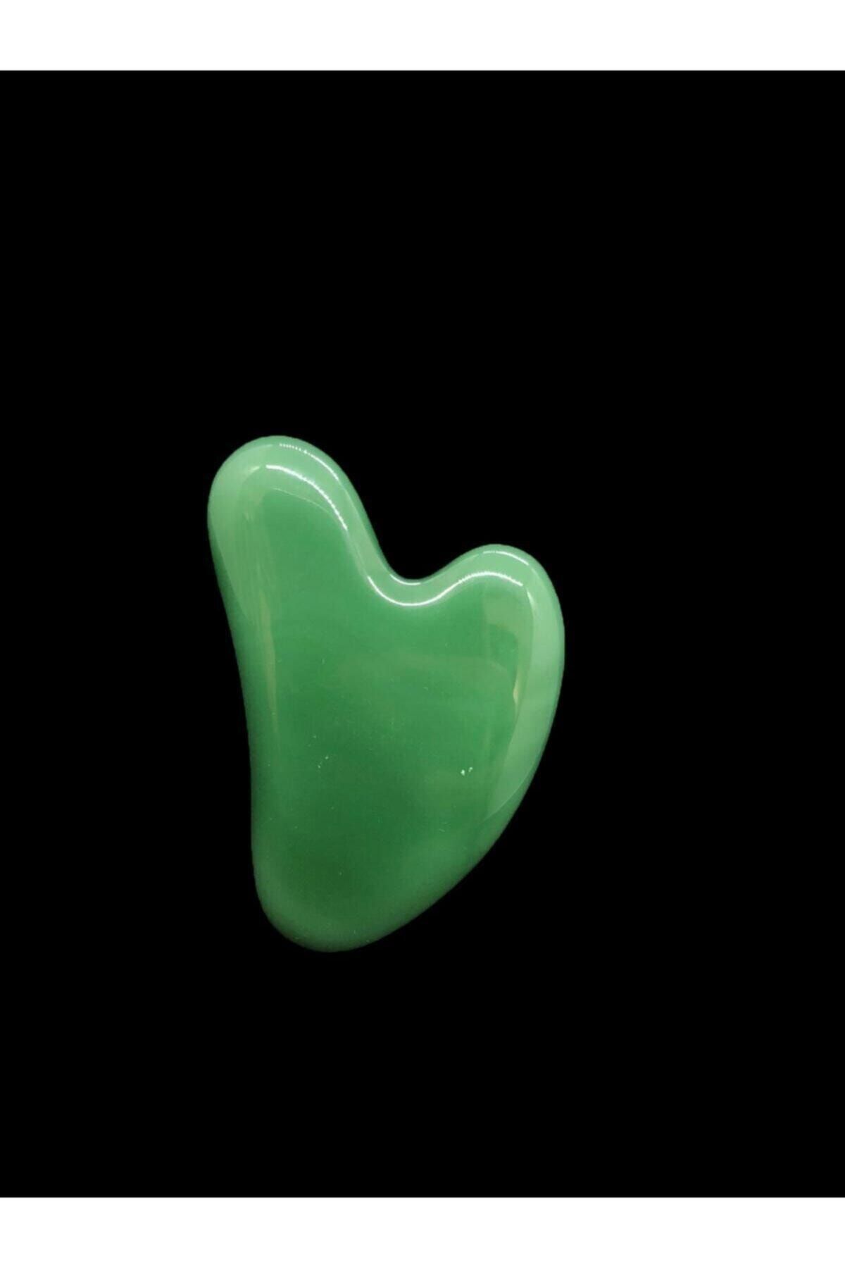 İLTERUS Unisex Doğaltaş Aventurin Kalp Gua Sha Masaj Taşı