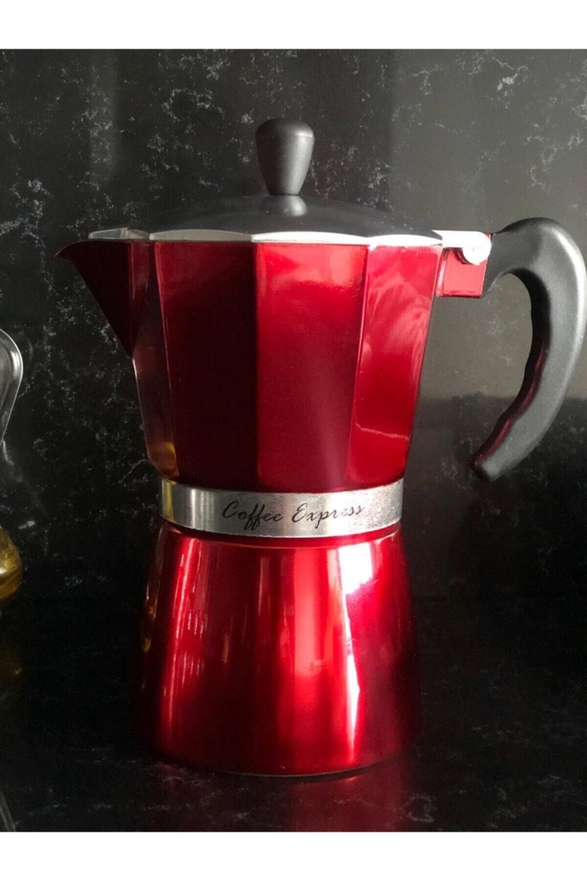 HereWeGo Moka Pot 6 Cup Kırmızı