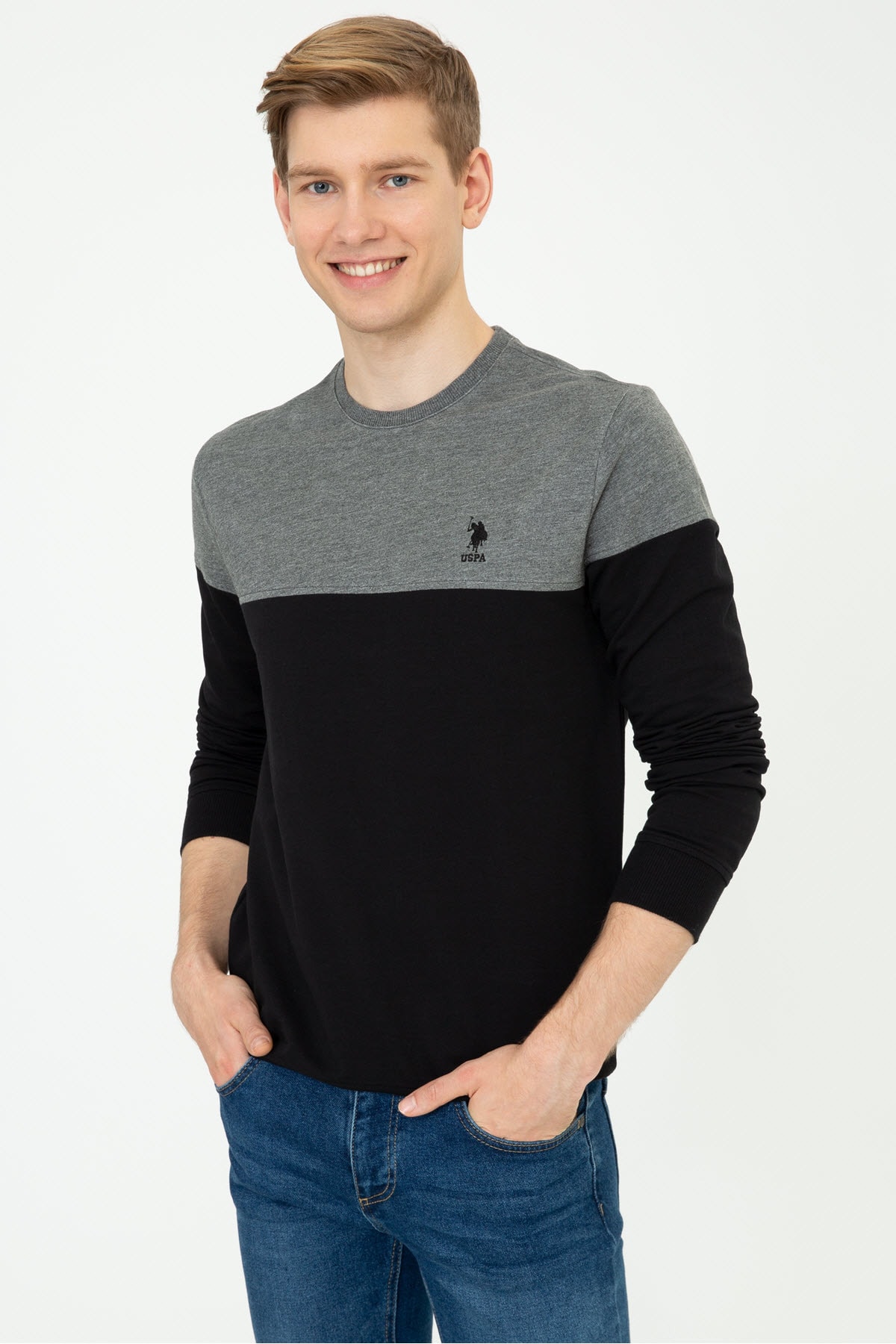 U.S. Polo Assn. Siyah Erkek Sweatshirt