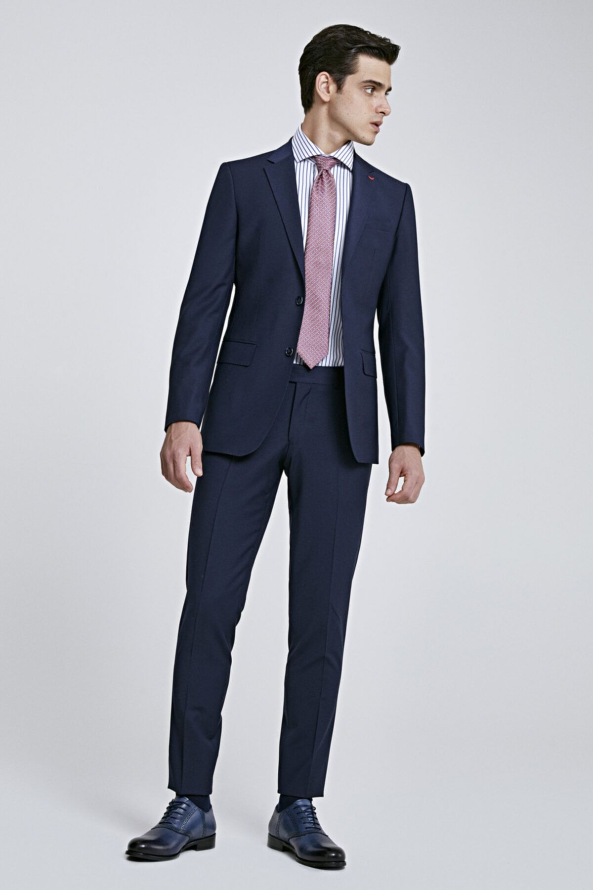 D'S Damat Regular Fit Lacivert Düz Travel Takım Elbise