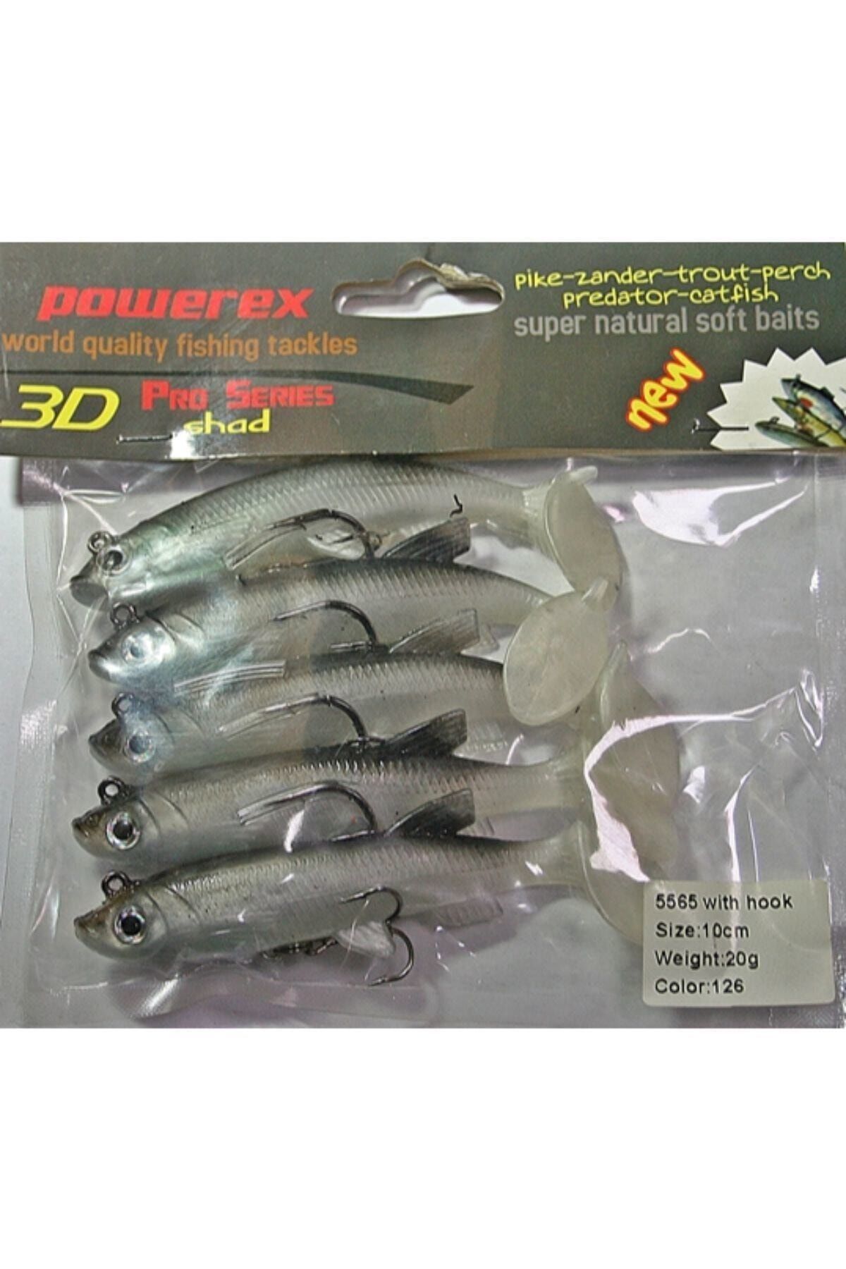 POWEREX 3D 5565 10cm.20 gr, 126 Kendinden Zokalı Silikon Sahte Yem 5li Paket