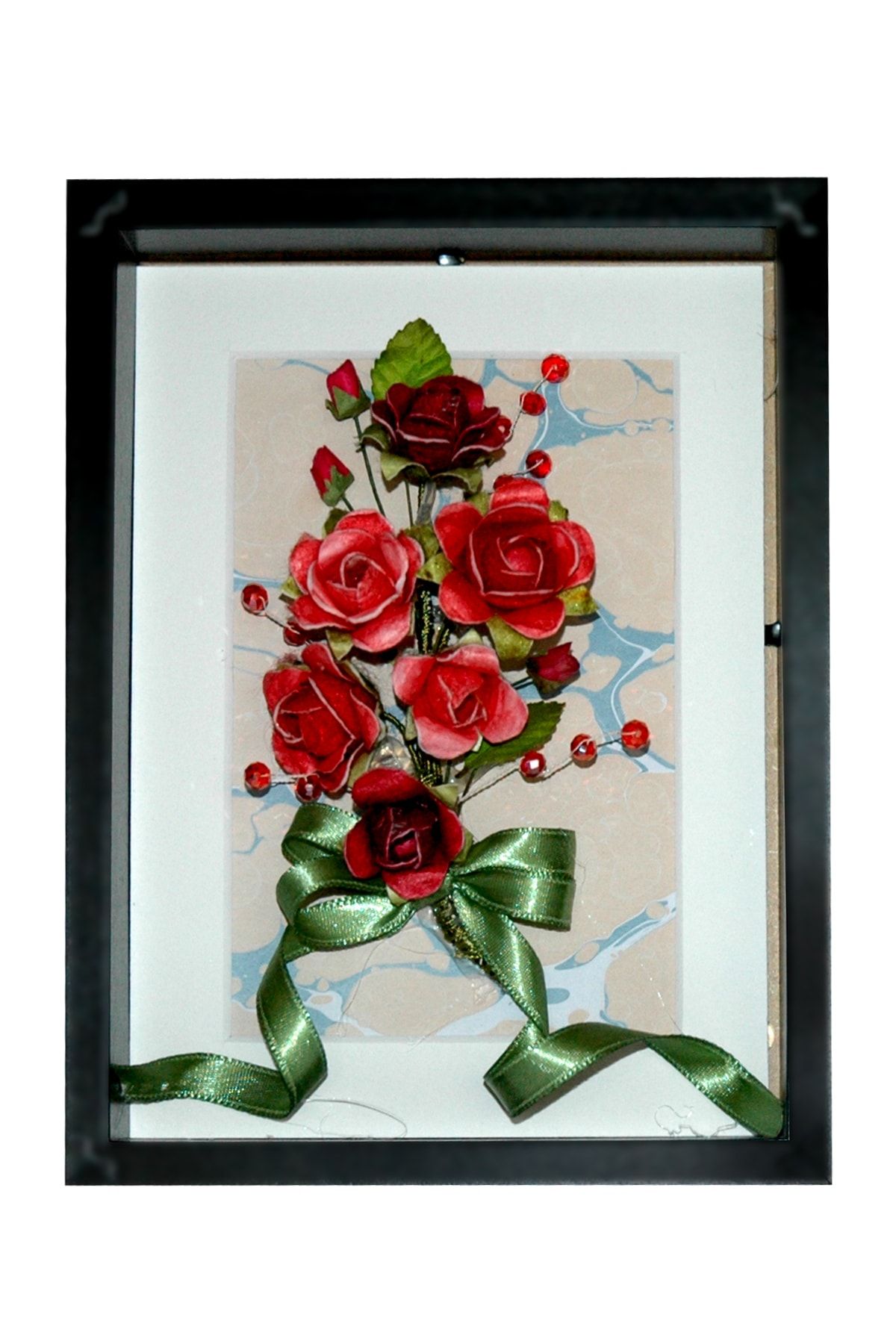 creative design Dekoratif El Yapımı Duvar Ve Masa Çerçevesi Ipek Böceği Kozası Çiçek Mb 7415 21x15cm