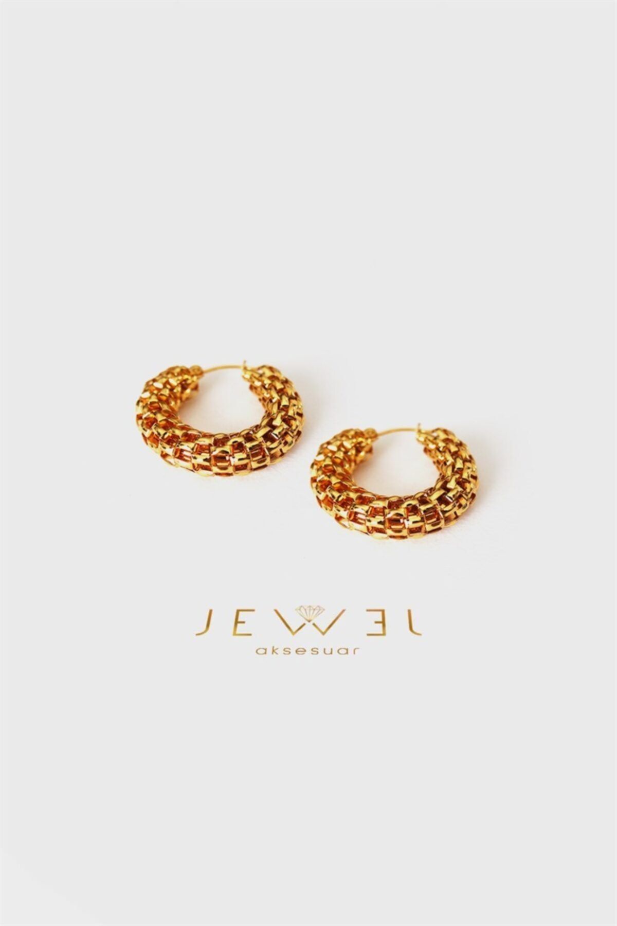Jewel Küçük Integral Gold Altın Kaplama Küpe