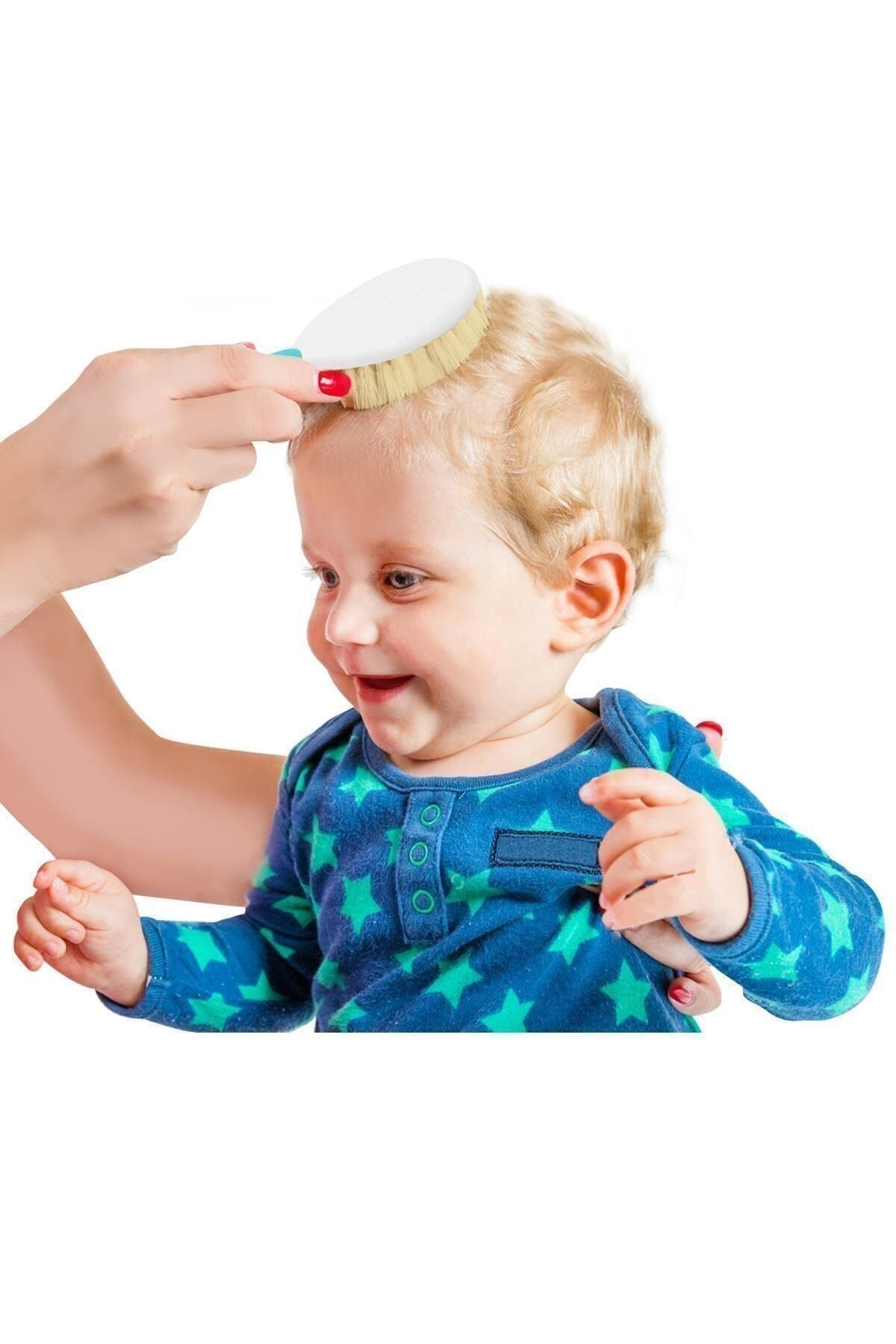 babyjim Fırça Tarak Seti Doğal Kıl Mavi 519