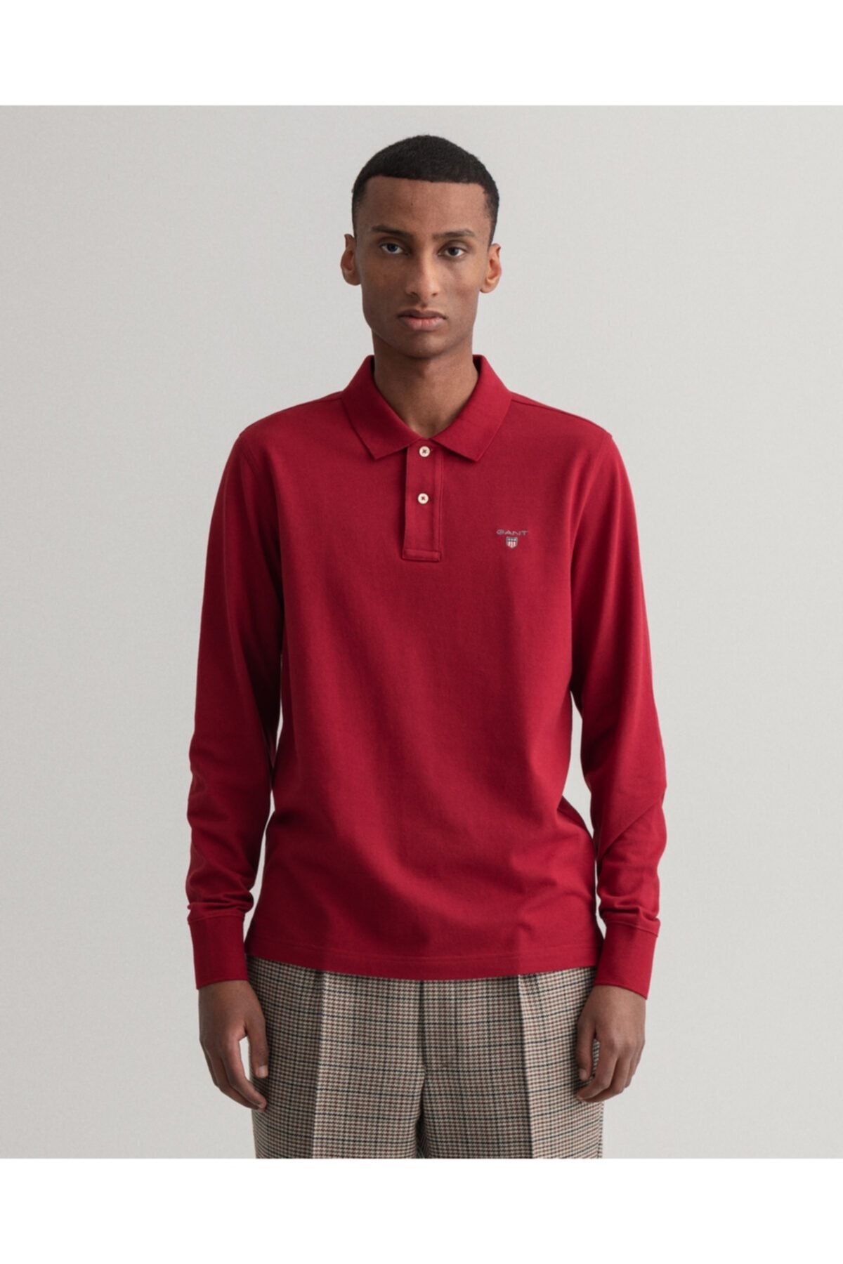 Gant Erkek Kırmızı Regular Fit Uzun Kollu Polo