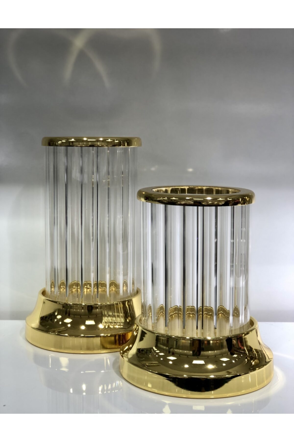 UNVE 2'li Set Gold Cam Mumluk