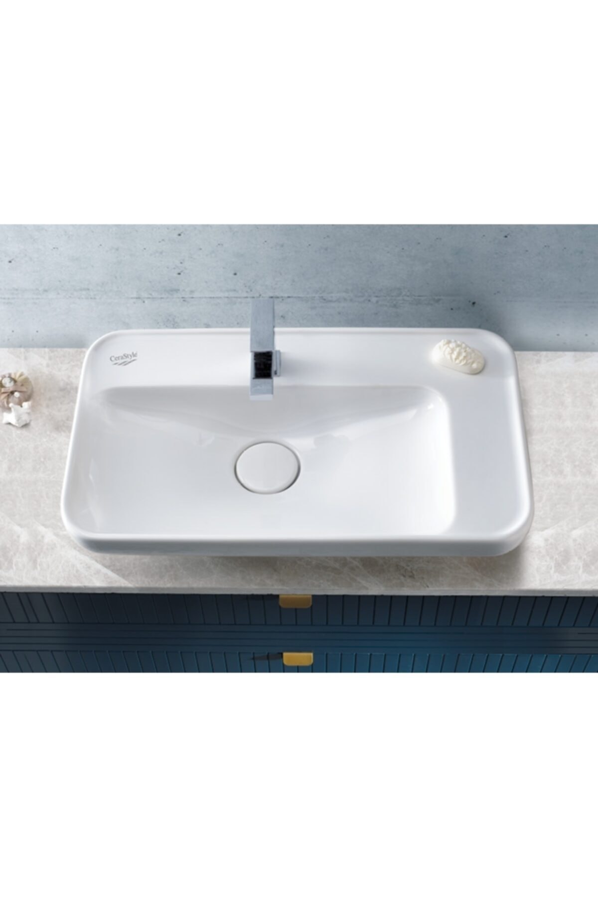 TURKUAZSERAMİK Cerastyle Lal 70 Cm Tezgah Üstü Çanak Lavabo