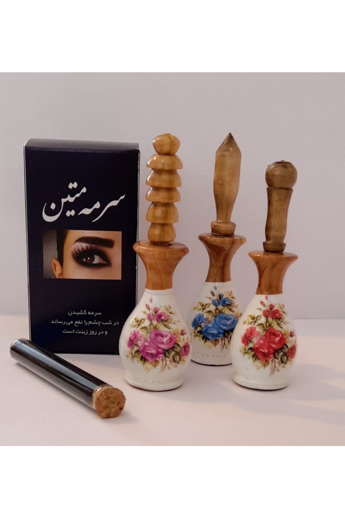 NS NİSANSTORE %100 Doğal Iran Toz Sürme ve Özel Işlemeli Sürmedanlık 8 ml