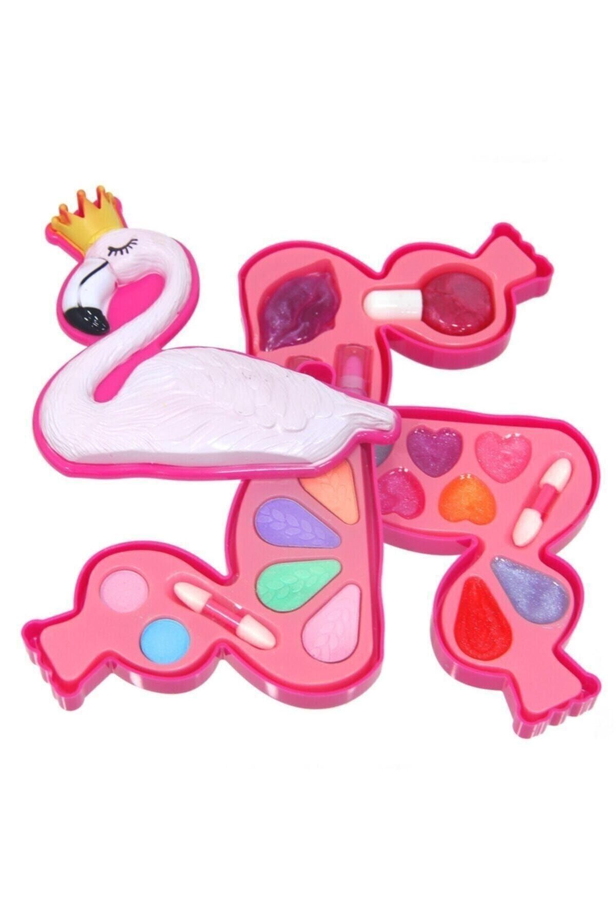 Pretty Pinky Flamingo Şekilli 3 Katlı Makyaj Güzellik Seti