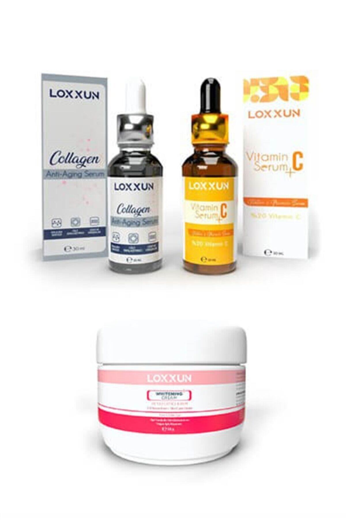 LOXXUN C Vitamini Serum + Kolajen Serum + Beyazlatıcı Krem
