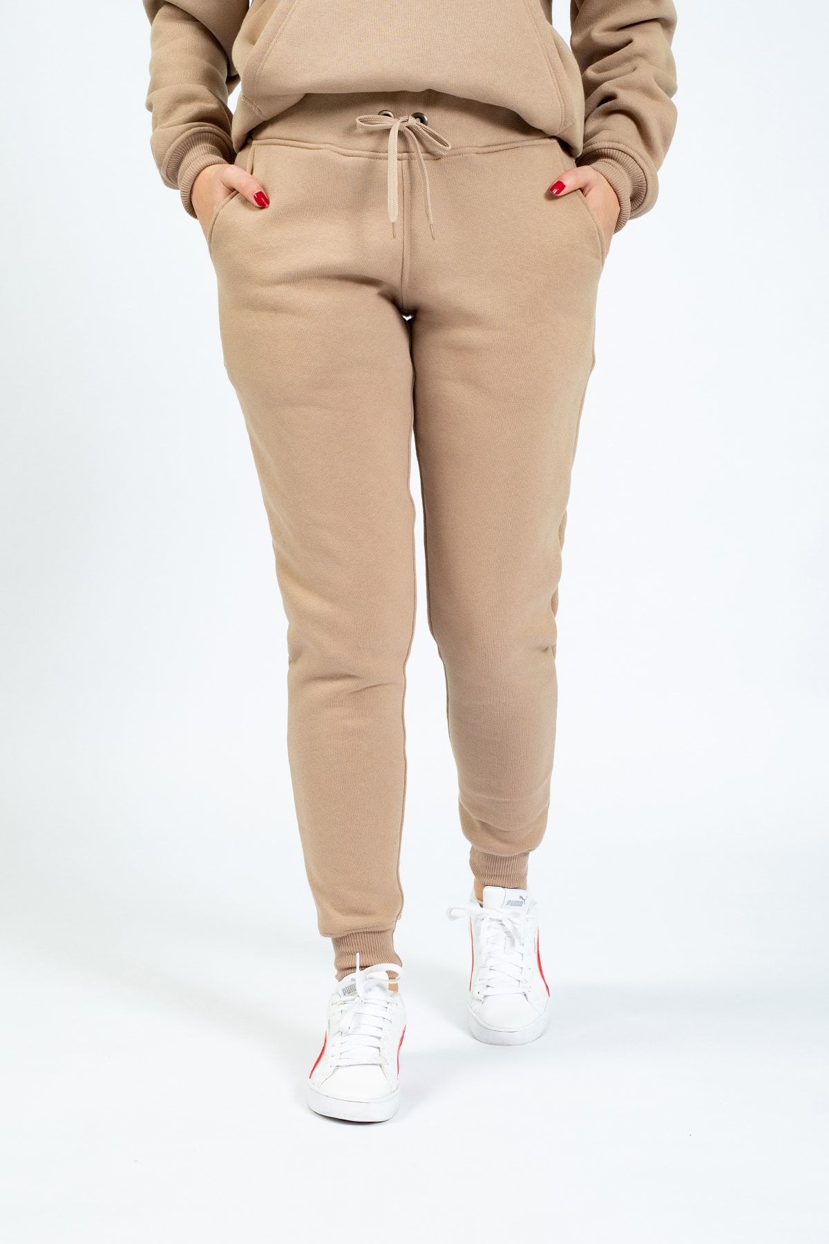 The Step Sports Kadın Camel Yanları Cepli Eşofman Altı