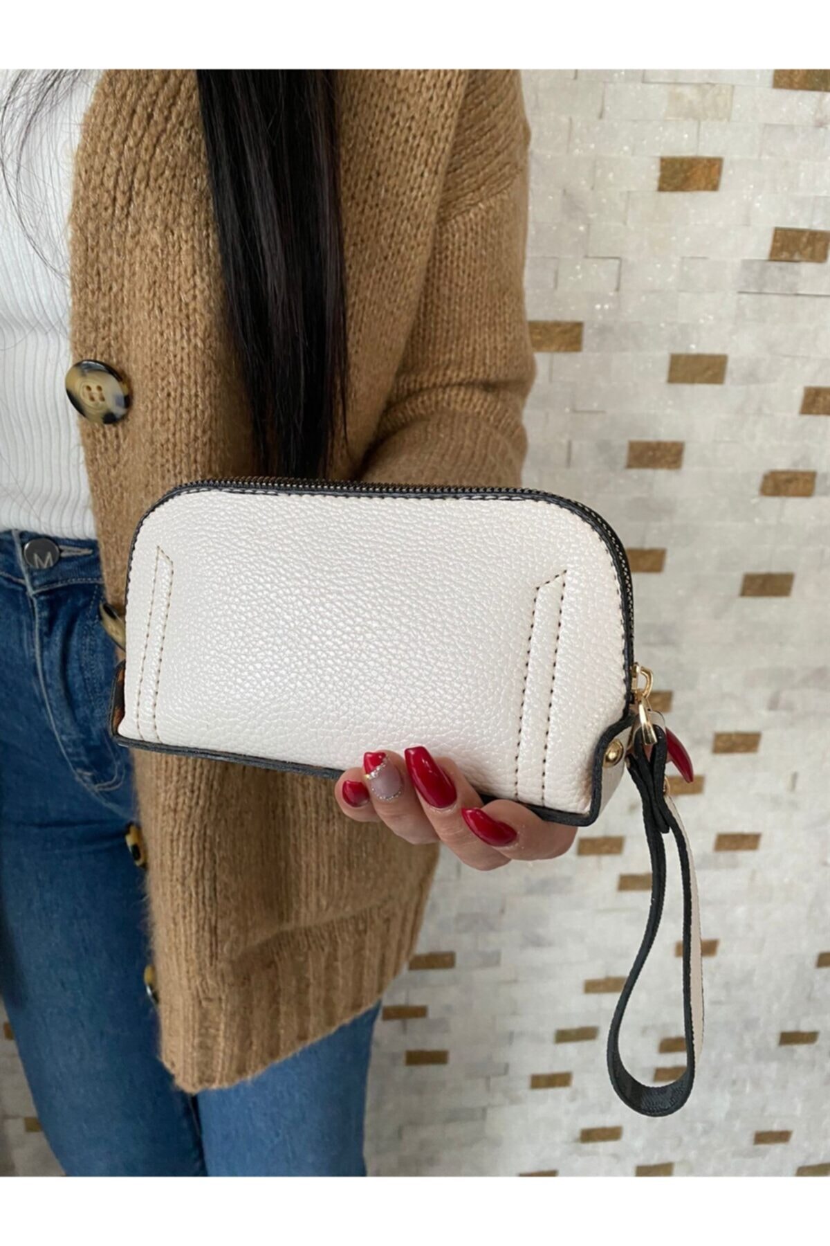 Doompea Beyaz Cilt Cüzdan