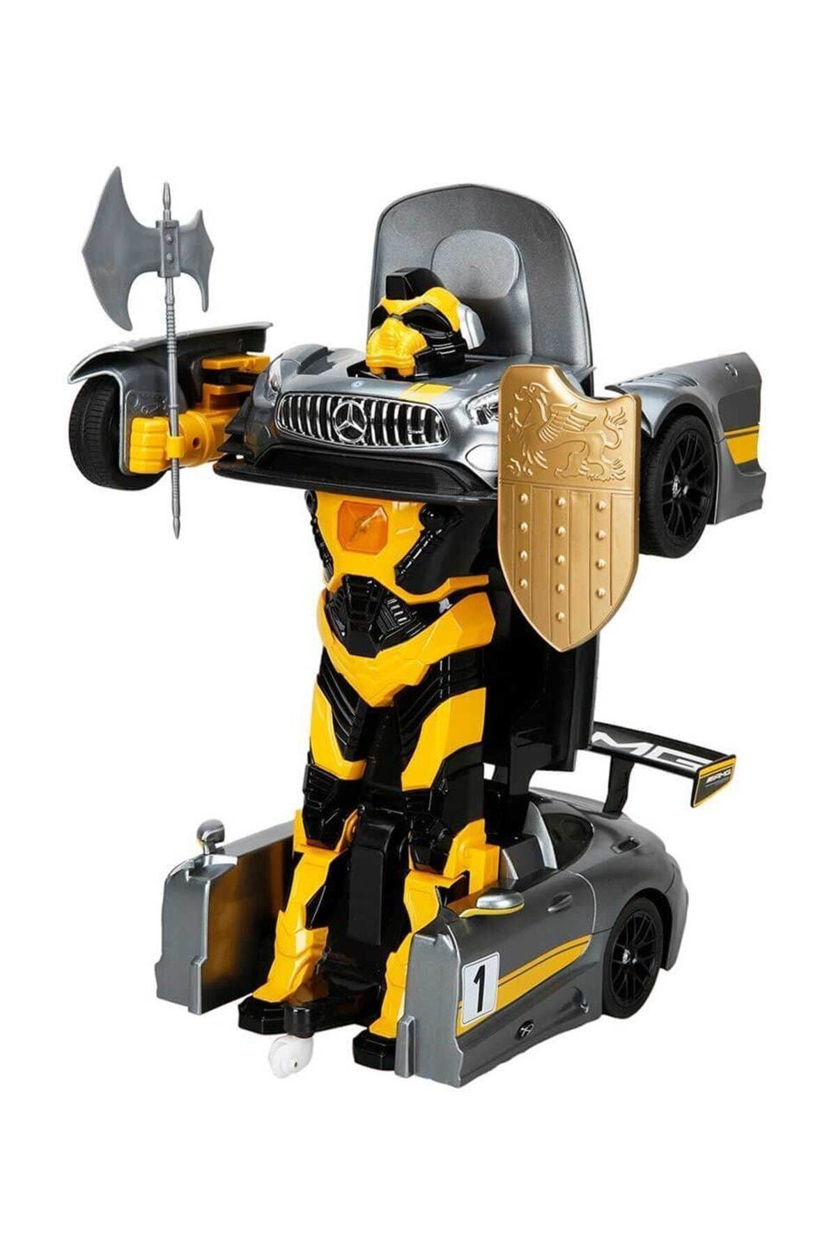 Rastar Mercedes Benz AMG GT3 Dönüşebilen Uzaktan Kumandalı Sesli ve Işıklı Araba - Sarı-Gri