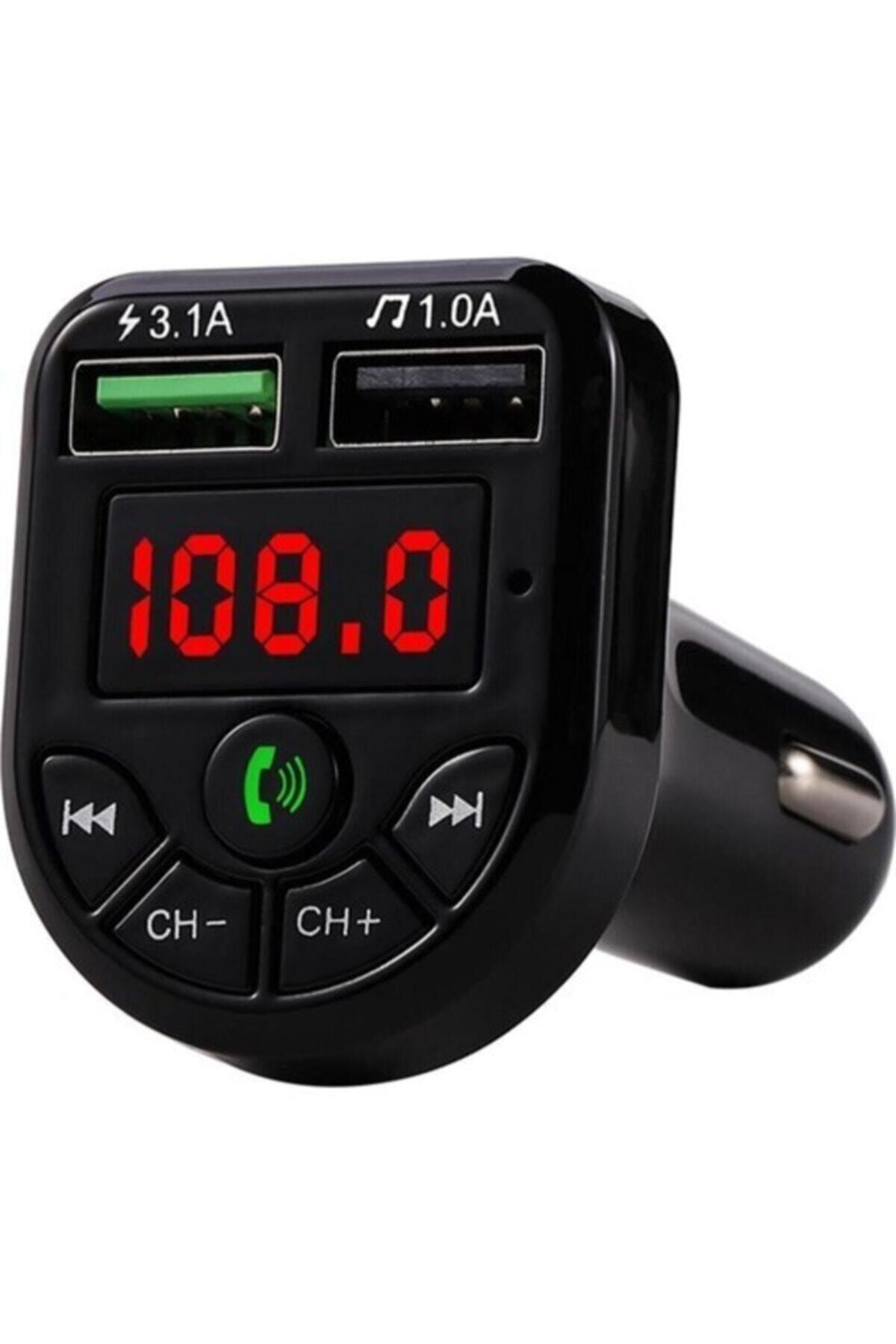 EVGARAJ Car X8 Araç Fm Transmitter Çakmaklık Girişli Kablosuz Oto Müzik Çalar Kiti Bt/usb/mp3/sd Kart