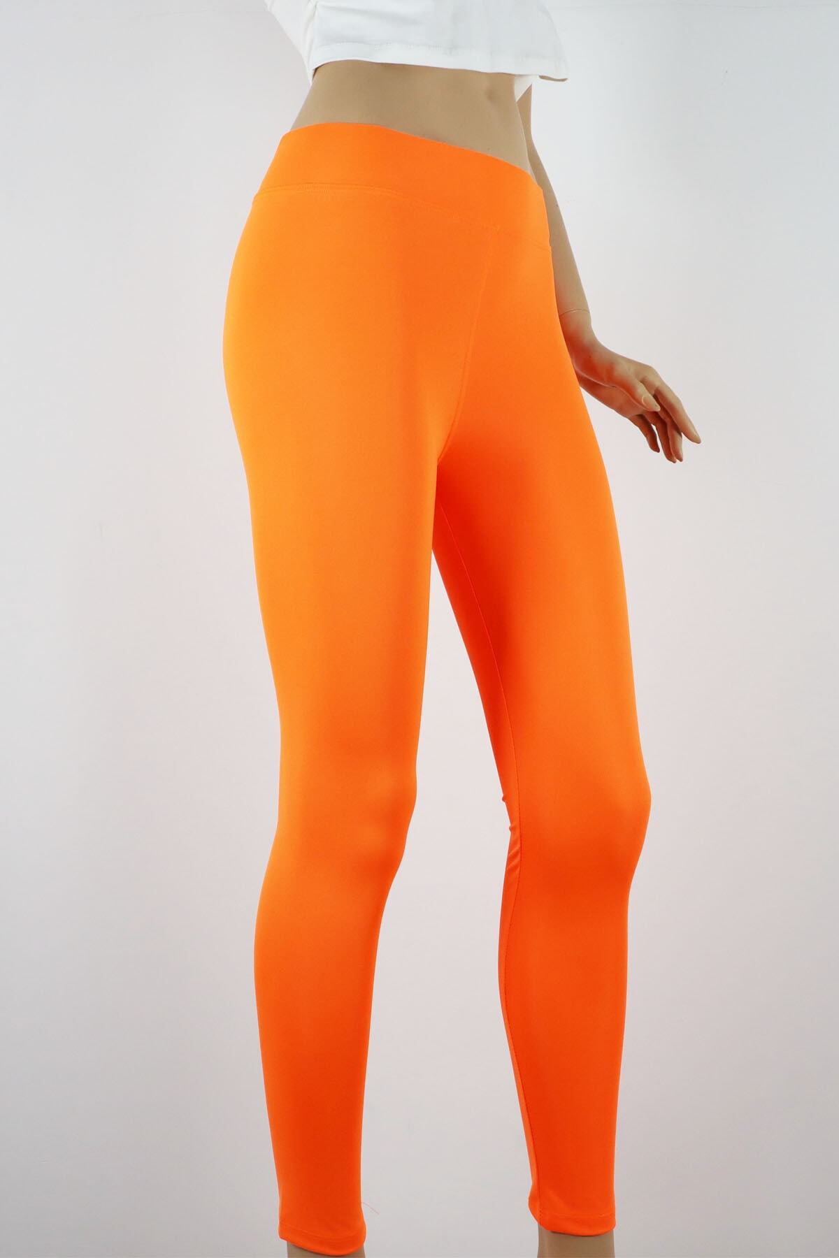 JanJue Kadın Dalgıç Kumaş Turuncu Sporcu Tayt