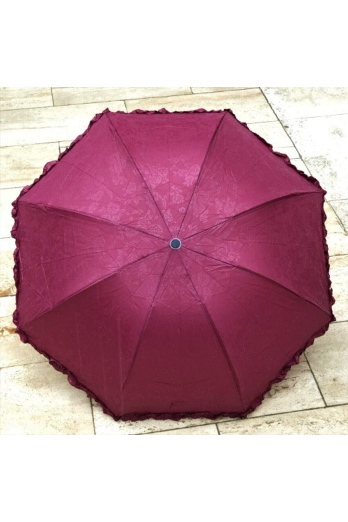 Marlux Koyu Pembe Çiçekli Şemsiye