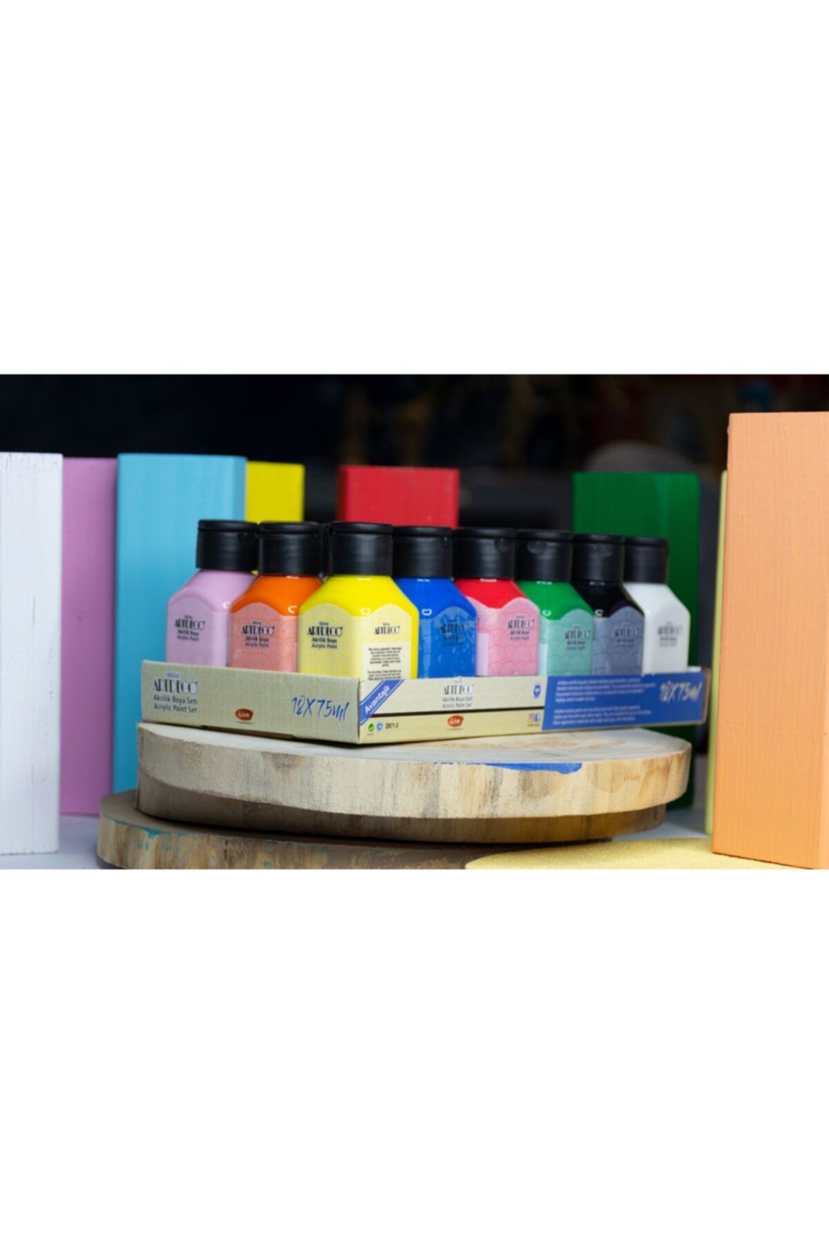 Artdeco Akrilik Boya Seti 18x75 Ml 12 Canlı 6 Pastel Renk Avantajlı Paket