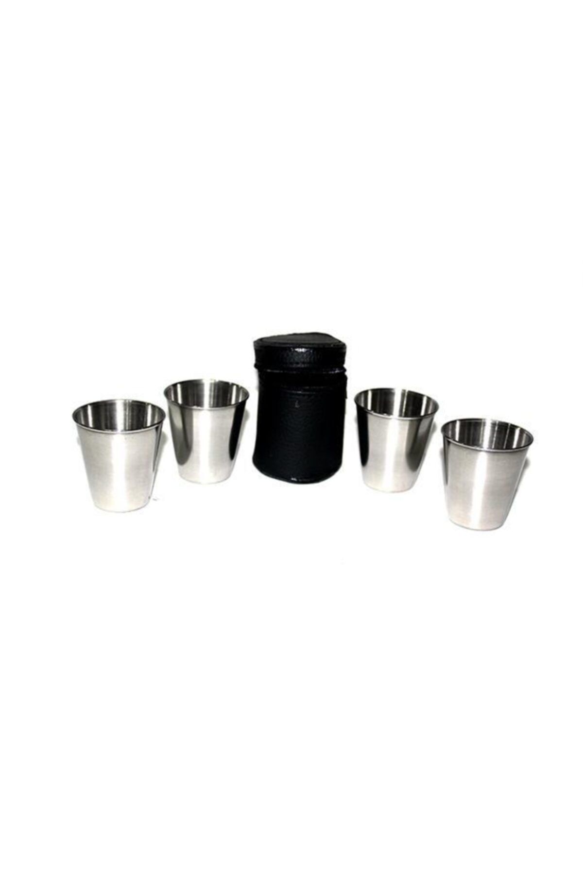 Tosbikshop Outdoor Kamp 4 Lü Kılıflı Paslanmaz Çelik Tekila Shot Bardağı