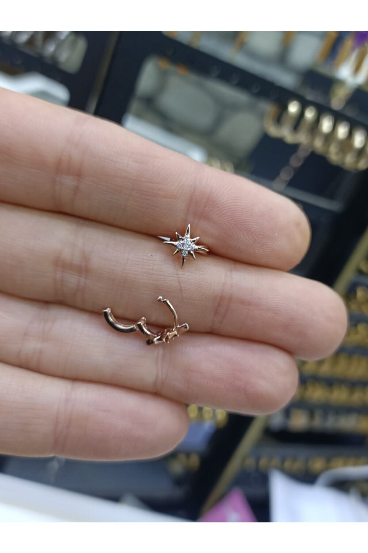 Arescollection Cerrahi Çelik Rosegold Halka Tragus Helix Rook Piercingi