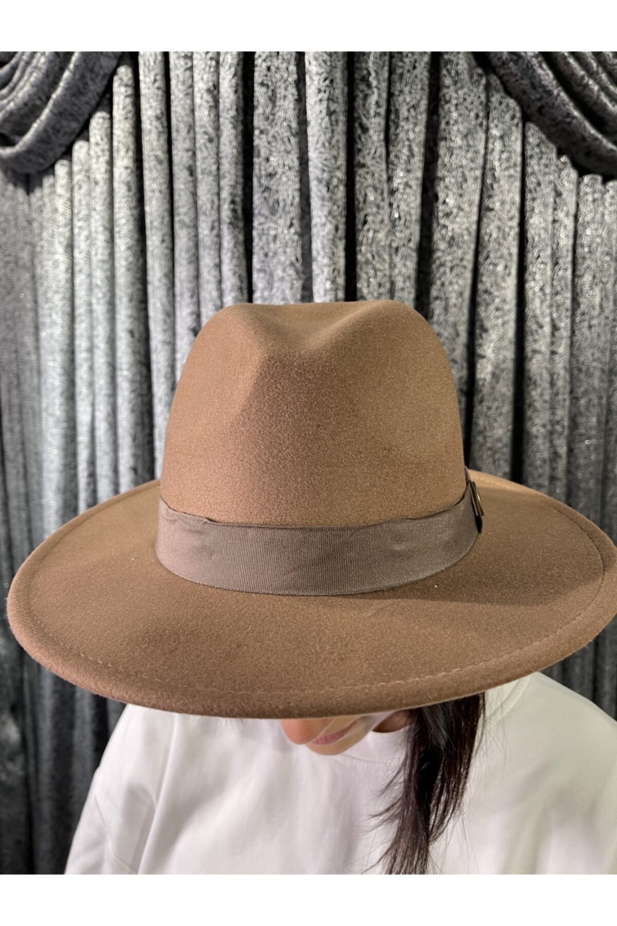 EsEs Boutique Kaşe Yün Panama Şapka Camel