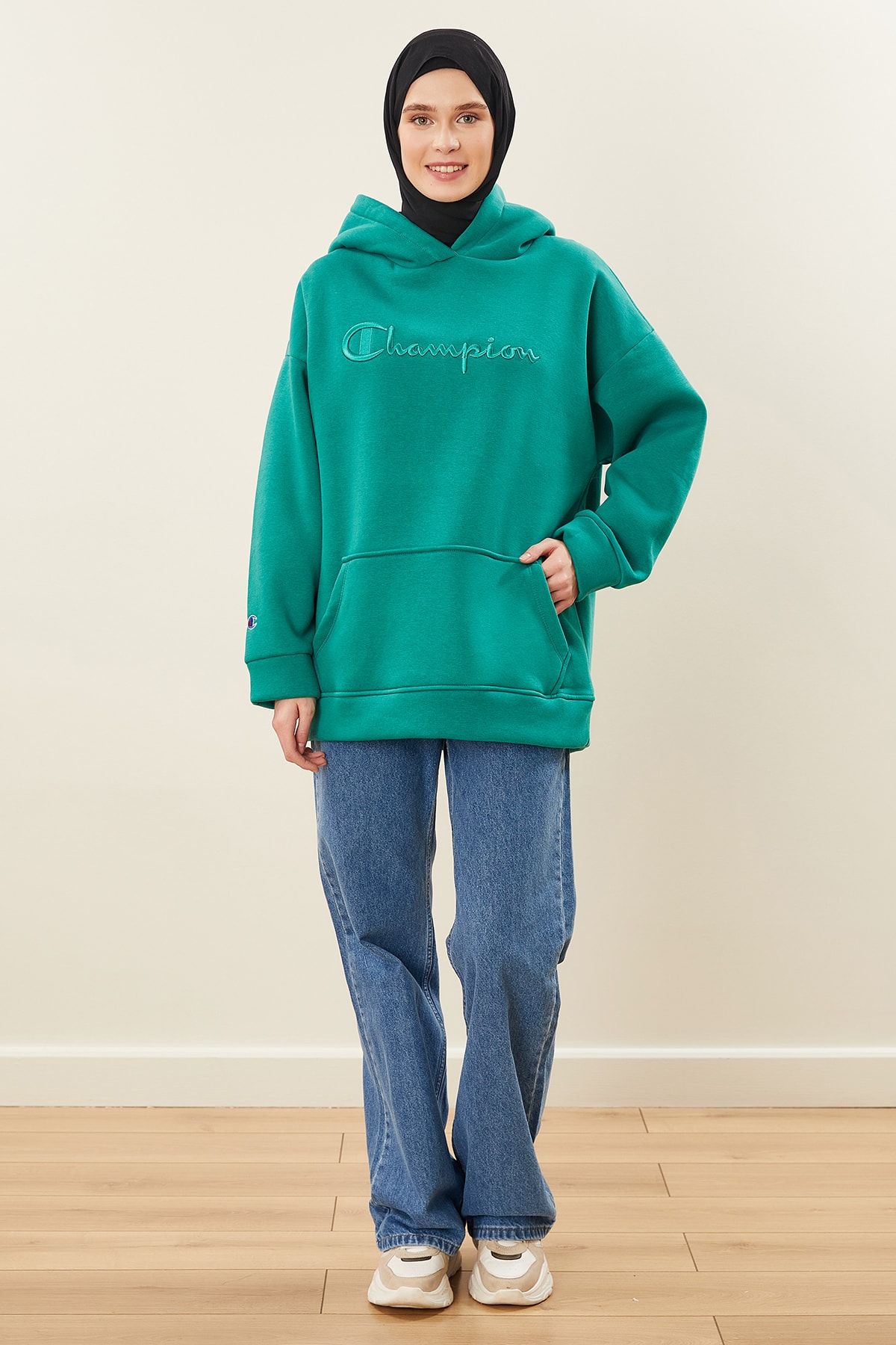 MARKALİSTE Kapüşonlu Oversize Sweatshirt Yeşil