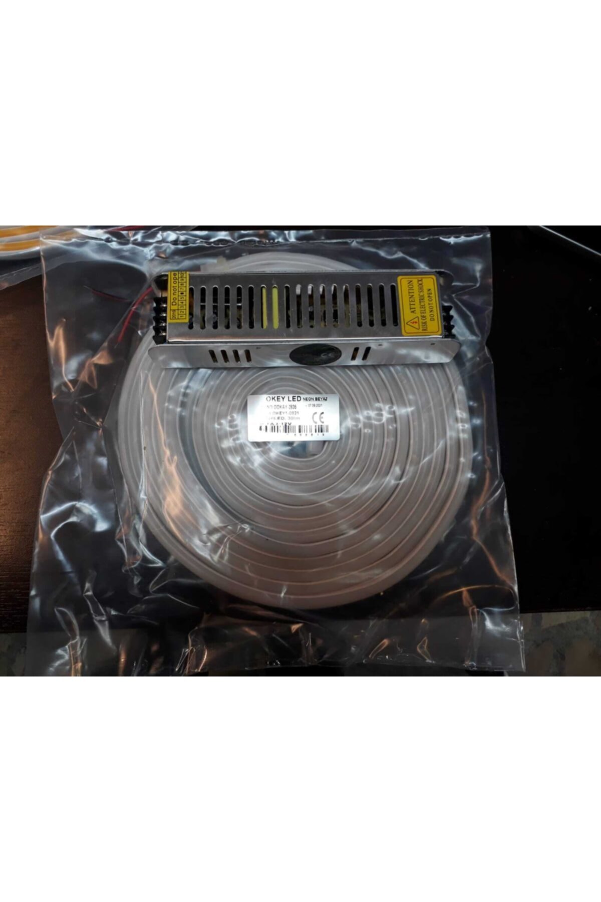 OOKAY -2835 Led 12v 5 Metre Beyaz Esnek Şerit Neon Led +10a Trafo ( Yeni Ürün )