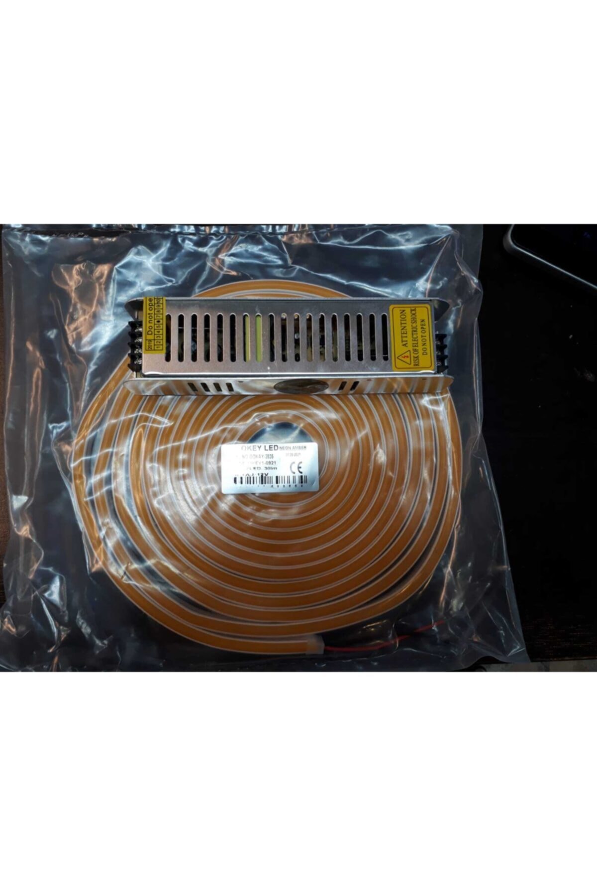 OOKAY -2835 Led 12v 5 Metre Ambar Esnek Şerit Neon Led +10a Trafo ( Yeni Ürün )