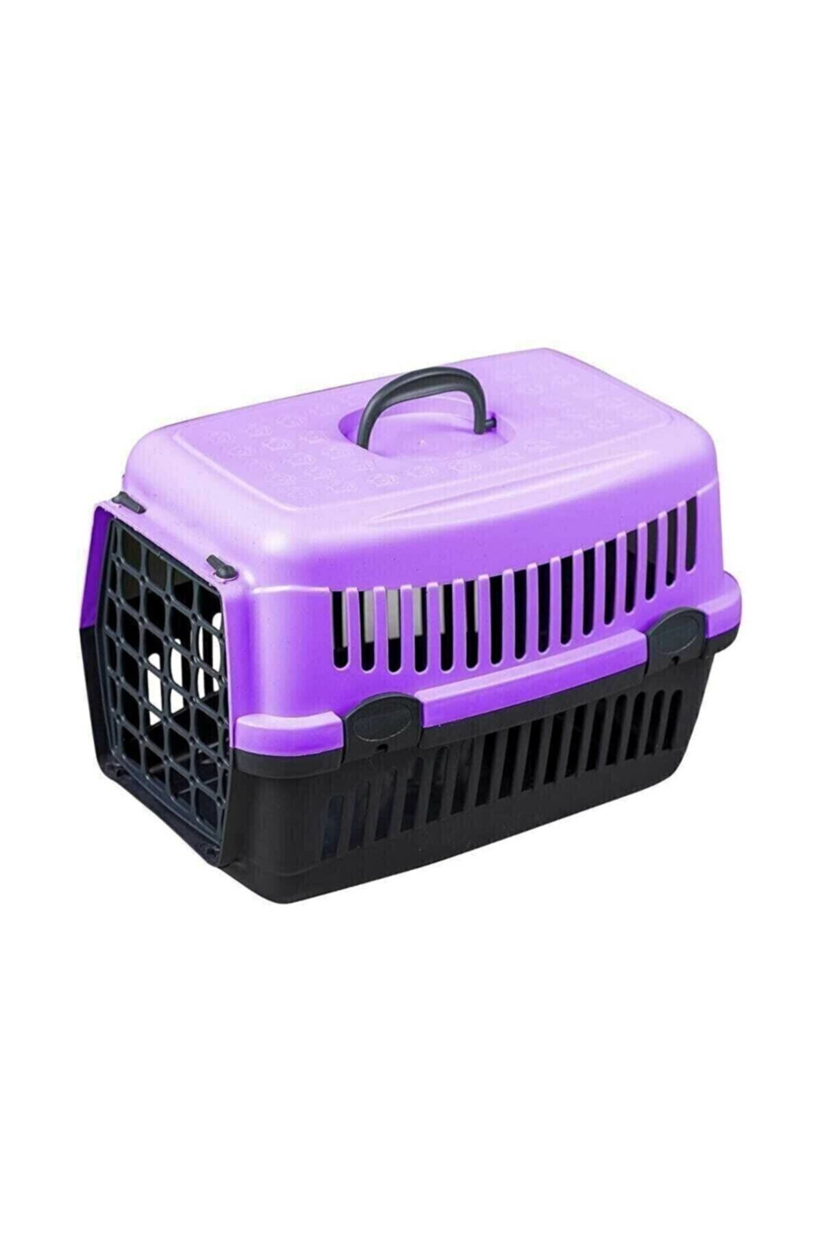 A.C.E.K PLASTİK Kedi Köpek Taşıma Çantası Kafesi Büyük Boy Mor Renk 63x43x45 cm