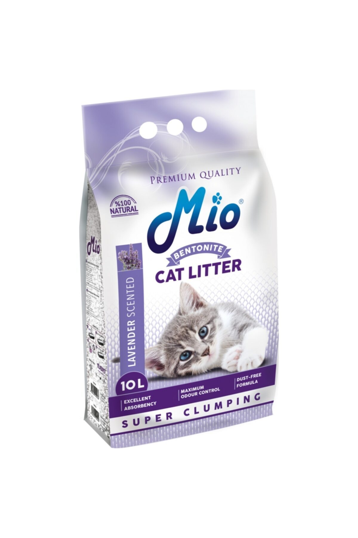 Balımo Lavanta Kokulu Ince Taneli Süper Topaklanma Koku Hapsedici Kedi Kumu Bentonite Mio 10 Litre